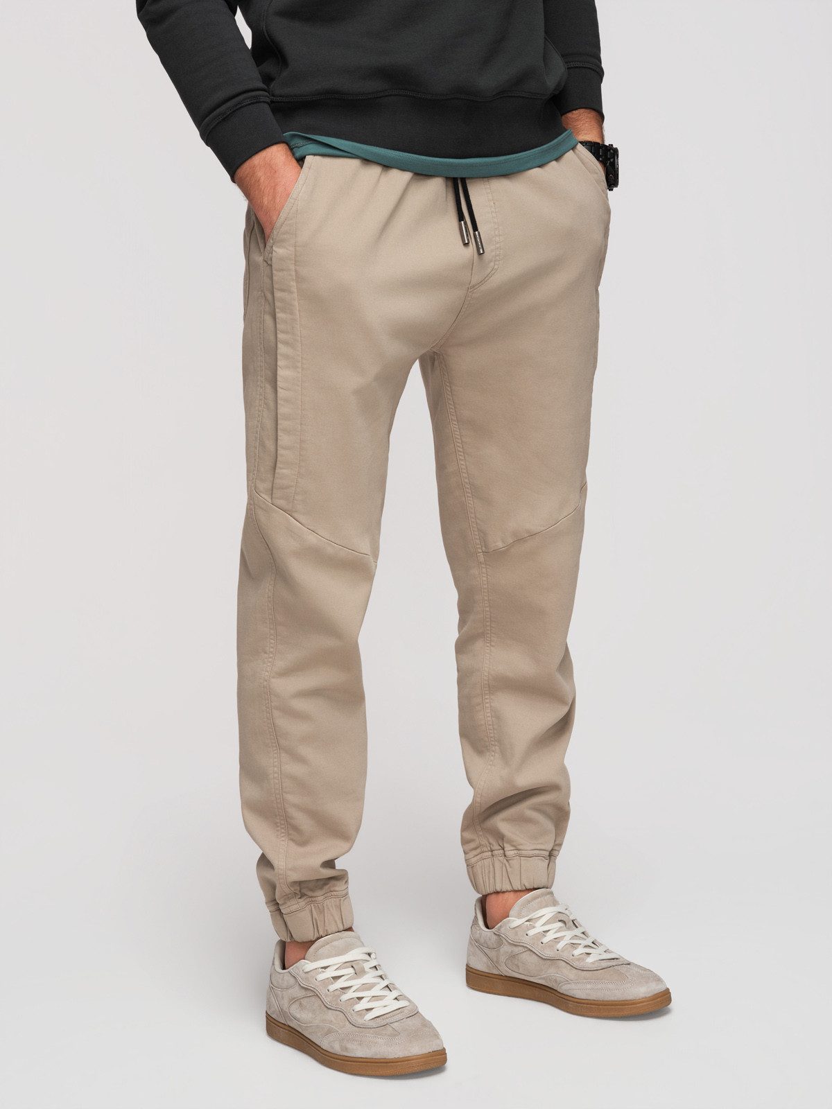 Cargohose Herren Jogger mit elastischem Bund Casual Ash XL