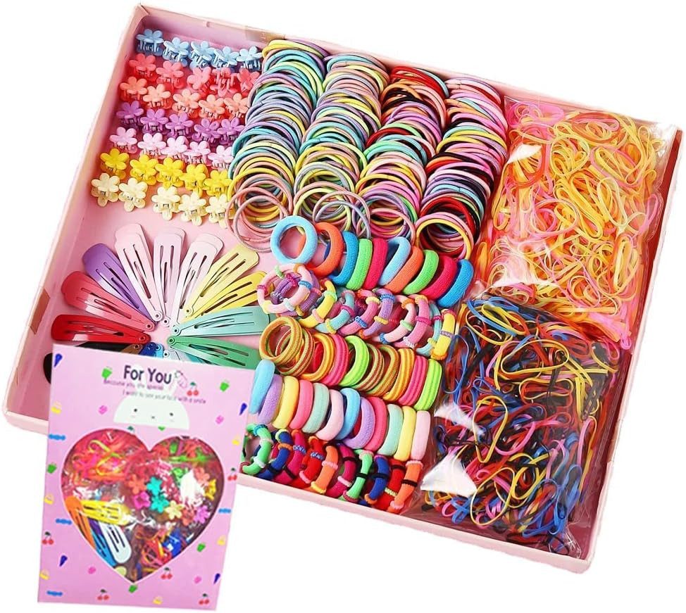 CLTYQ Haargummi Haarband Haargummis Mädchen Set 780 Stück, 780-tlg., Bunt Elastisch Haarschmuck, mit Haarspange