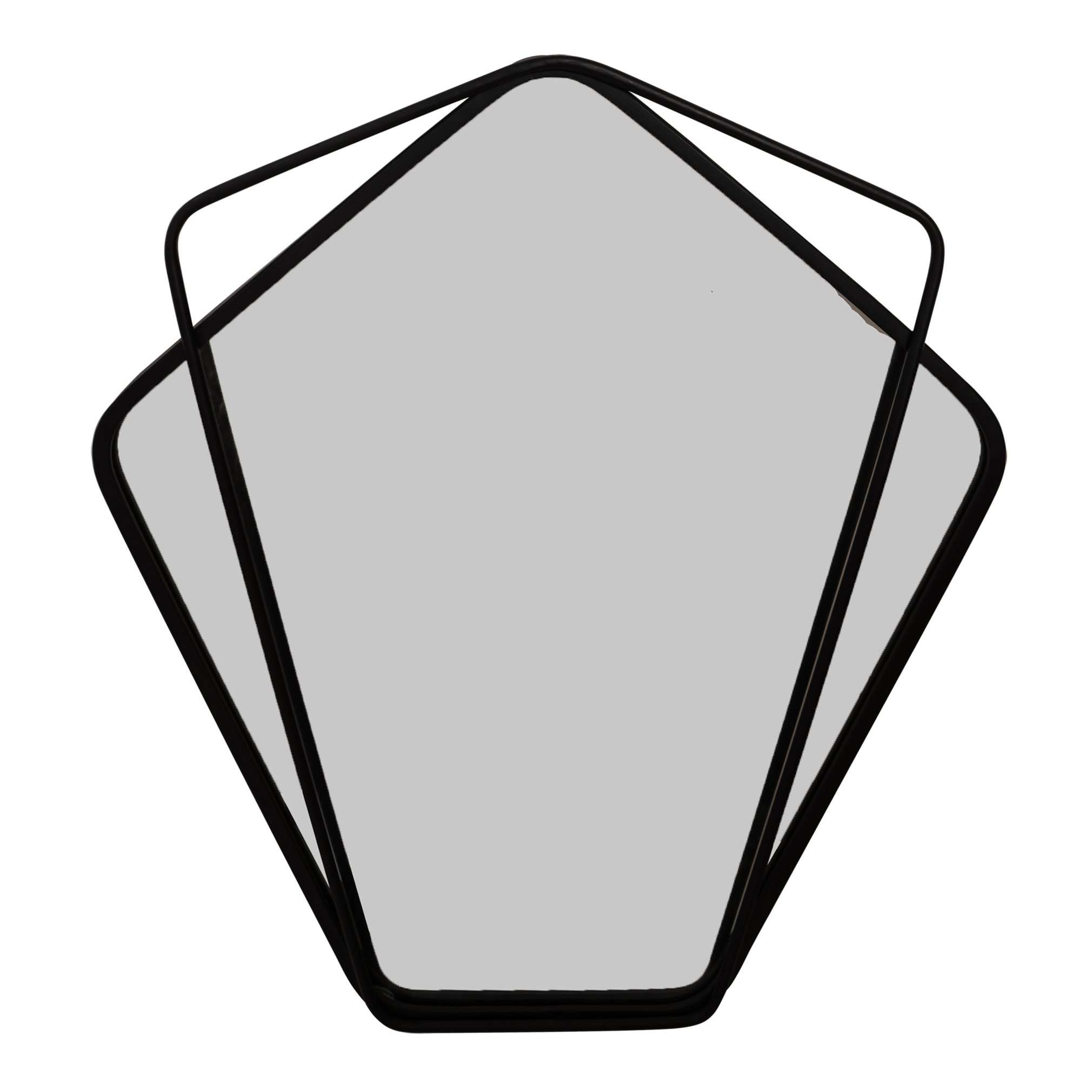 habeig Wandspiegel Art Deco Spiegel, Pentagonform, Schwarzer Stahlrahmen, 6 günstig online kaufen