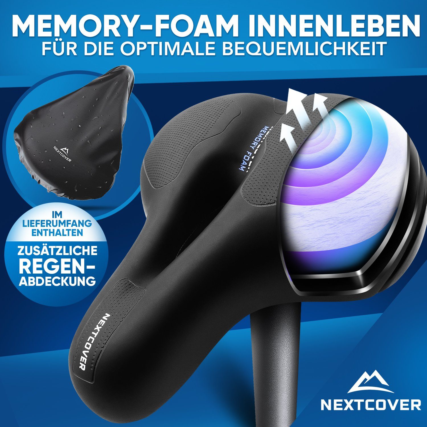 Nextcover Fahrradsattel Ergonomischer Fahrradsattel mit Memory Foam