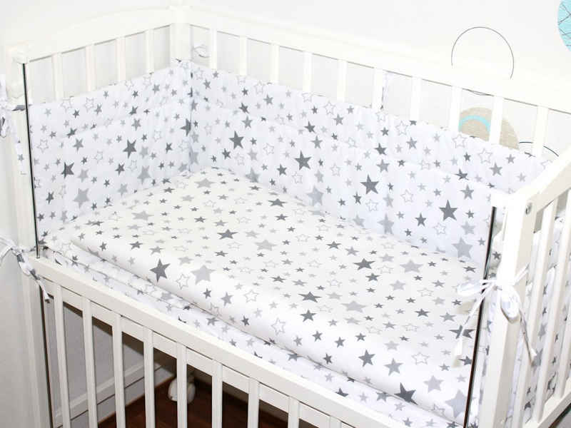 Primawela Beistellbett Baby Bettwäsche für Beistellbett mit Nestchen Spannbettlaken 6 teilig
