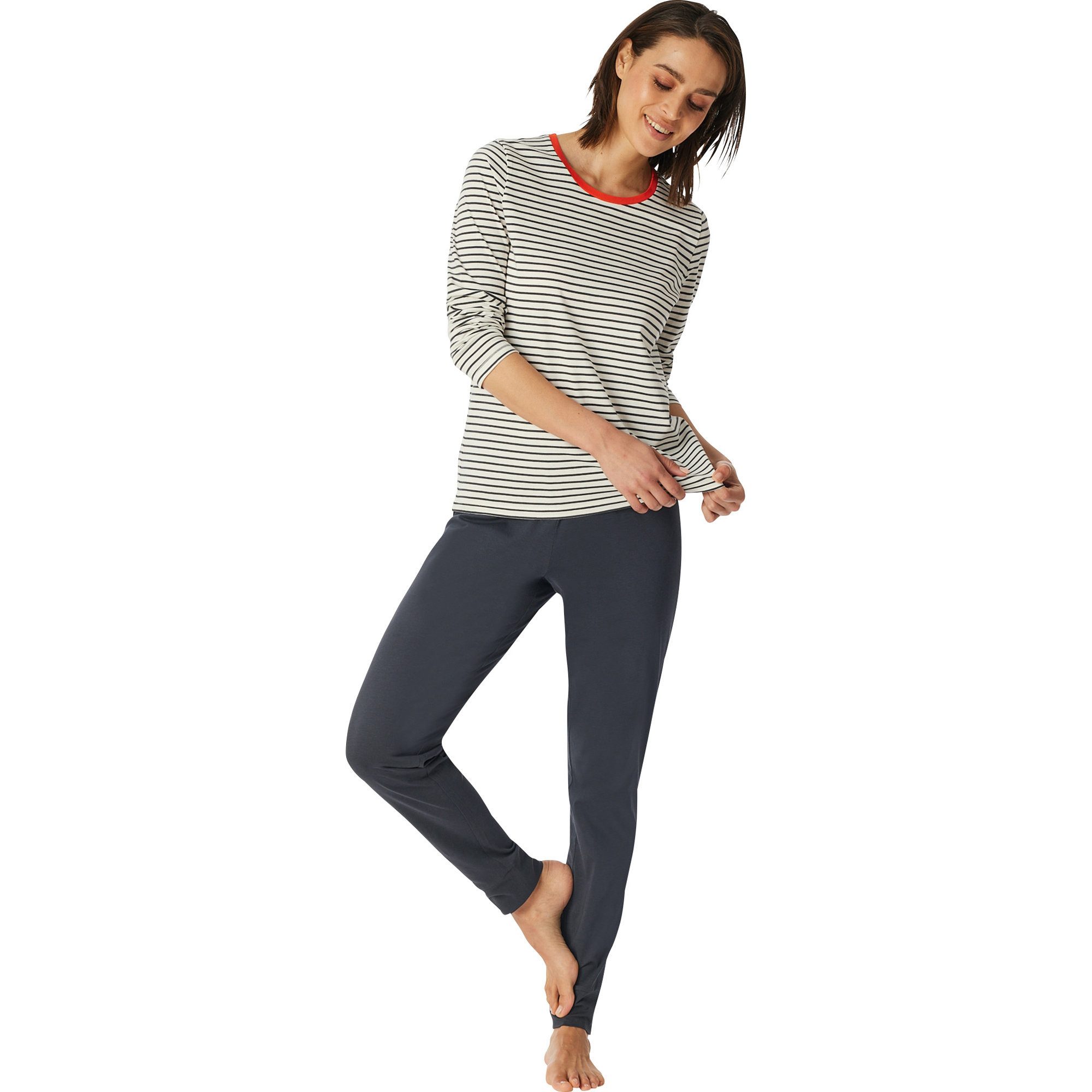 Schiesser Pyjama Damen-Schlafanzug Single-Jersey Streifen günstig online kaufen