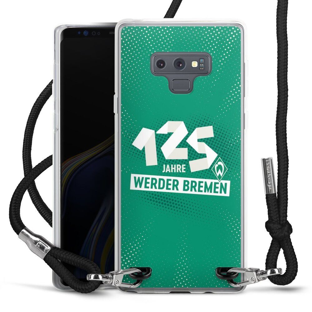 DeinDesign Handyhülle 125 Jahre Werder Bremen Offizielles Lizenzprodukt, Samsung Galaxy Note 9 Handykette Hülle mit Band Case zum Umhängen