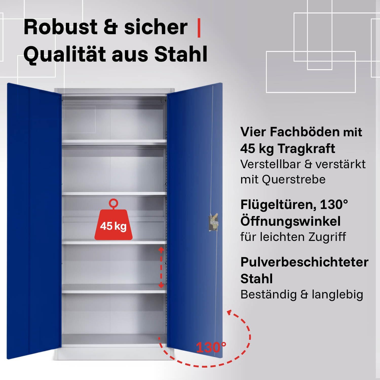 LagerZwei Aktenschrank Mehrzweckschrank 185x90x40 cm (Set, 2-St) abschließbar