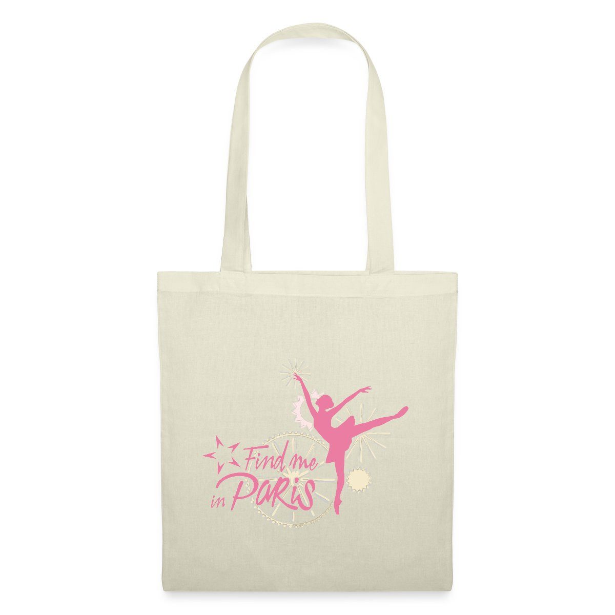Spreadshirt Henkeltasche Find me in Paris Logo rosa Stoffbeutel (1-tlg)