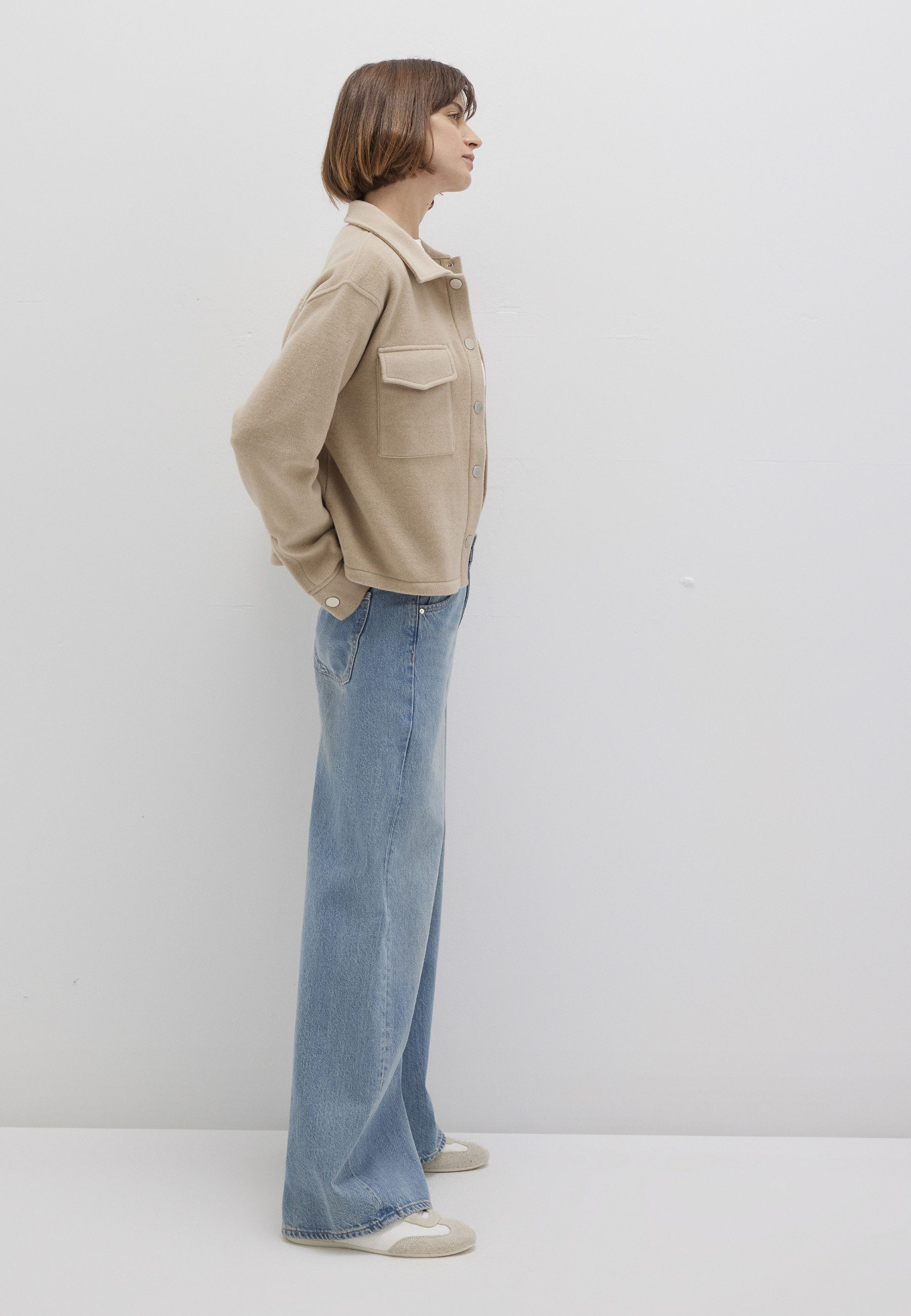 Mavi Rundhalspullover BUTTON SWEATSHIRT Overshirt Fleece