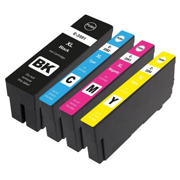 Tito-Express 4er Set ersetzt Epson T3591 T3592 T3593 T3594 T3596 T3586 35XL Tintenpatrone (für WorkForce Pro WF-4740DTWF WF-4725DWF WF-4730DTWF WF-4720DWF)