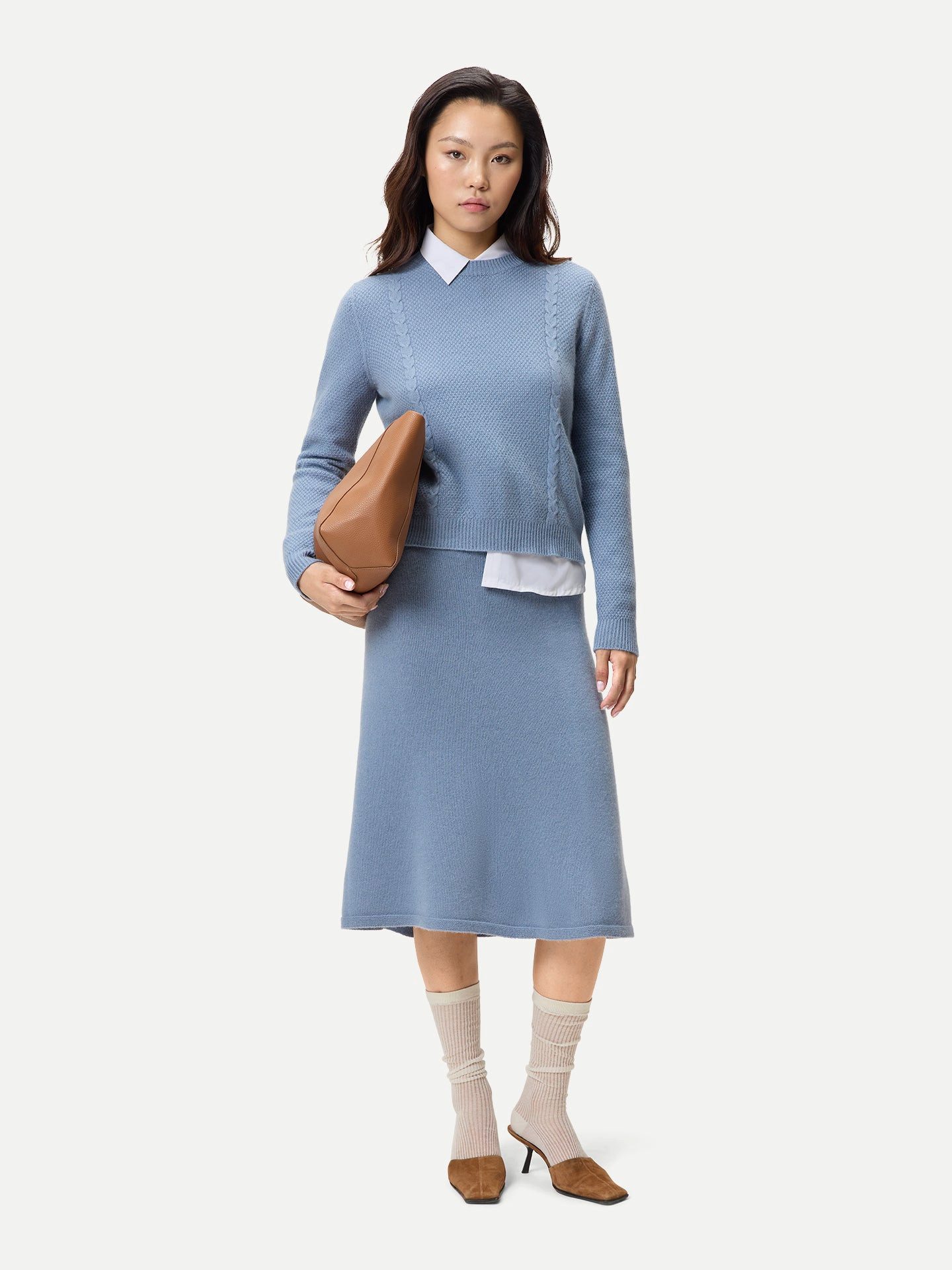 GOBI Cashmere Strickrock A-Linien Kaschmir-Strickrock