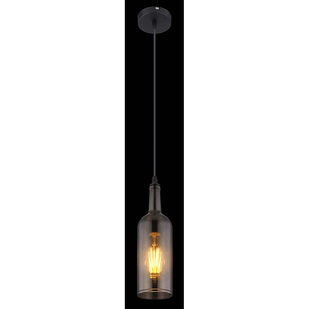 Decken inklusive, schwarz H Leuchte Pendelleuchte, Hänge rauch etc-shop Flaschen-Design Lampe nicht Leuchtmittel Pendel 107