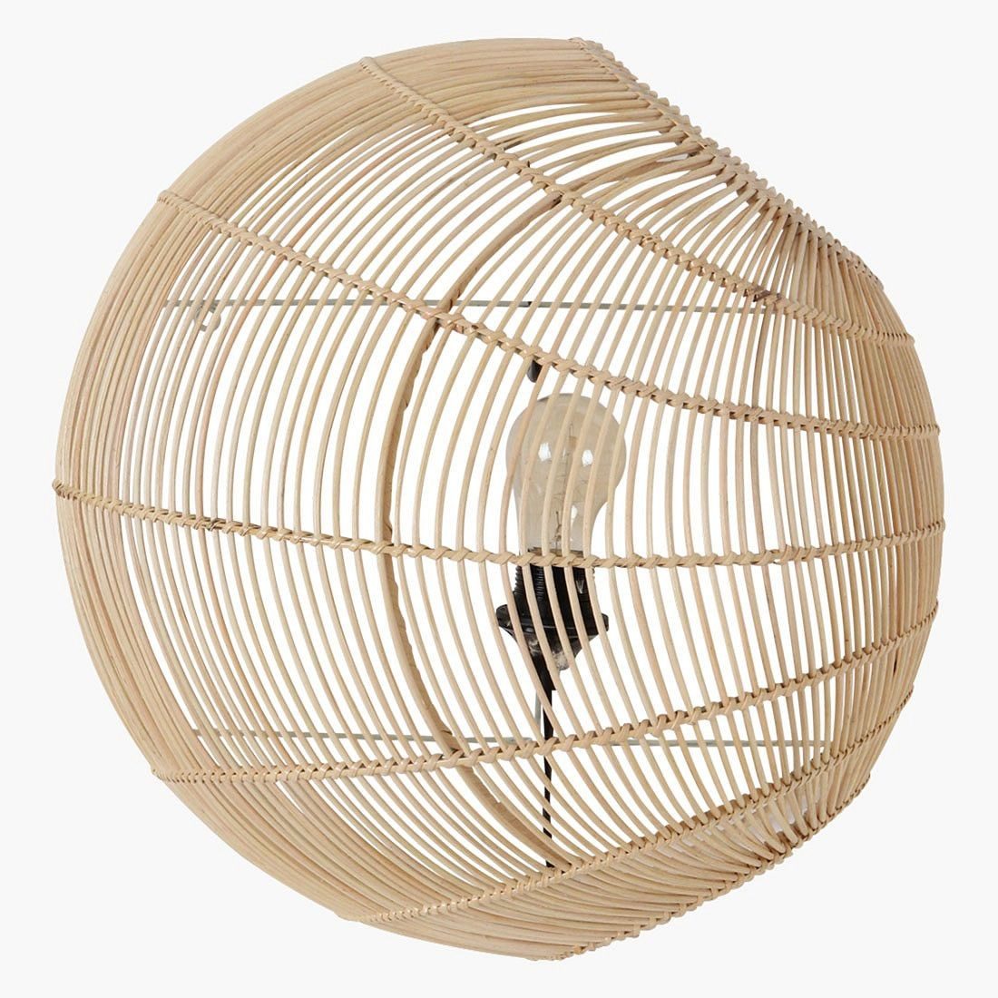 Vintagehaus Wandleuchte Scandi Wandlampe Luna Sphere Rattan 46 cm