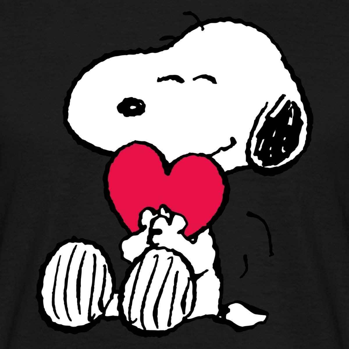 Spreadshirt T-Shirt Peanuts Snoopy Herz Love Geschenk Männer T-Shirt (1-tlg)