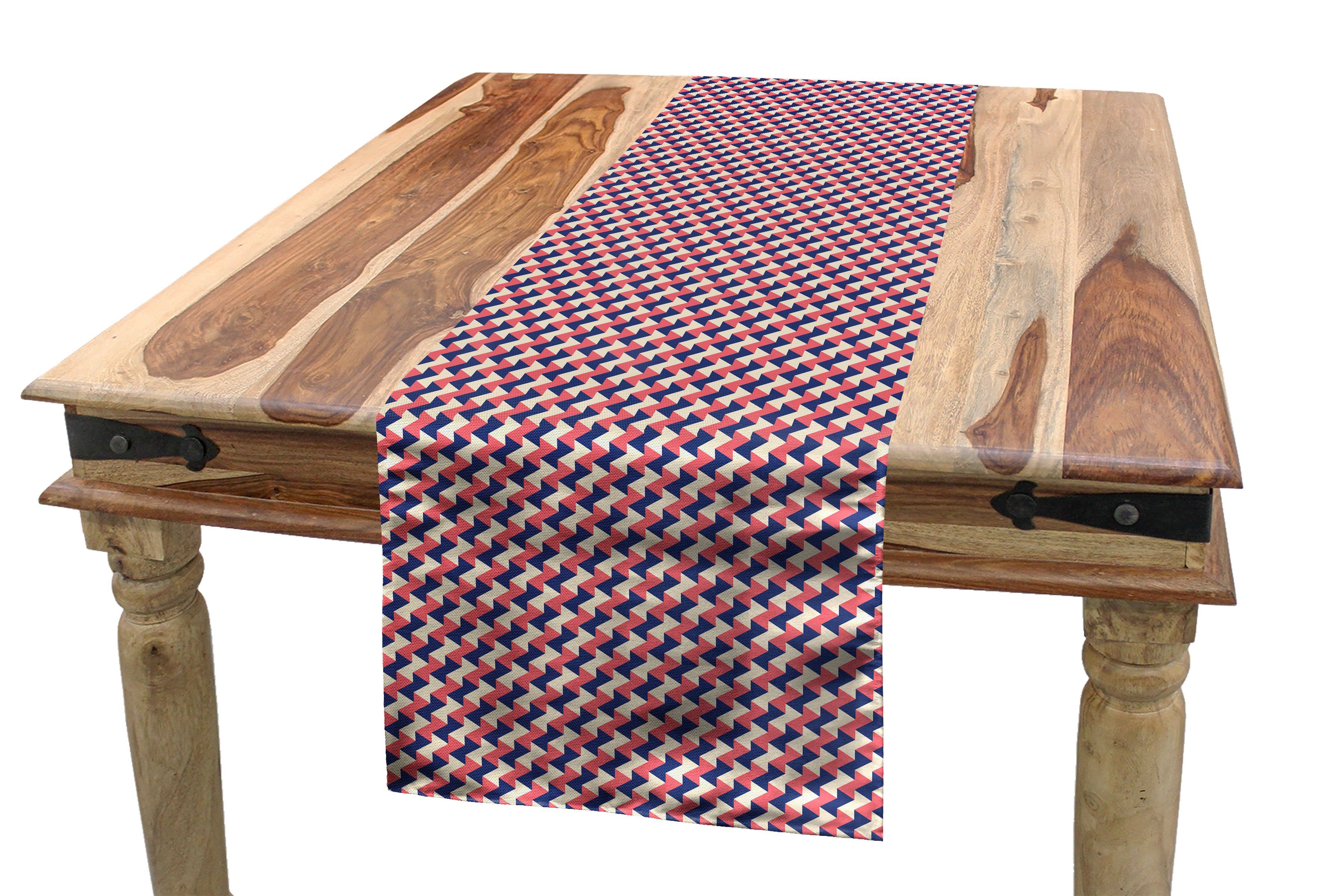 Abakuhaus Geometrisch Mosaik-Raster Rechteckiger Esszimmer Küche Tischläufer Dekorativer Tischläufer,
