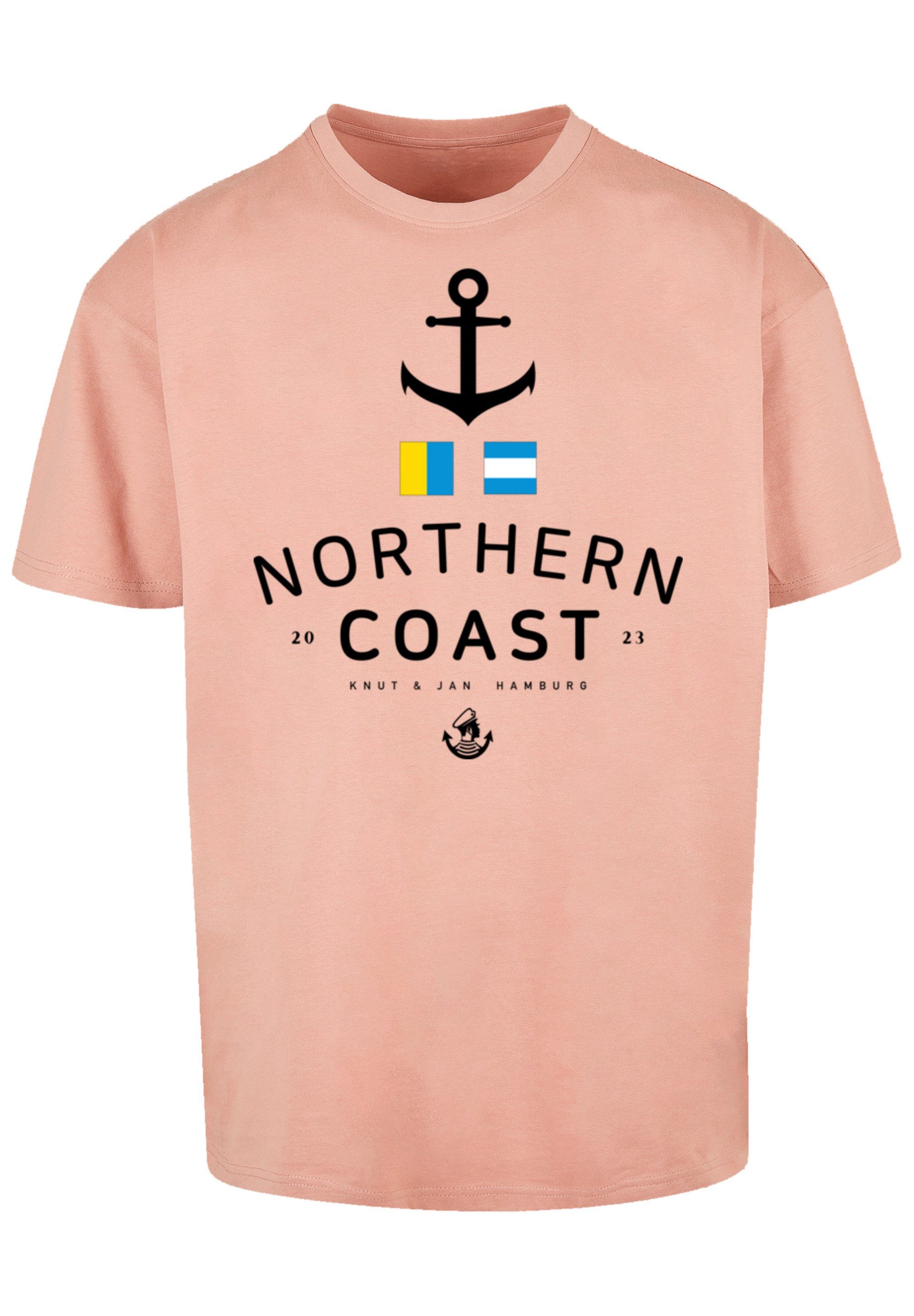 F4NT4STIC T-Shirt Nordsee Nordic Coast Knut Jan Hamburg & amber Print