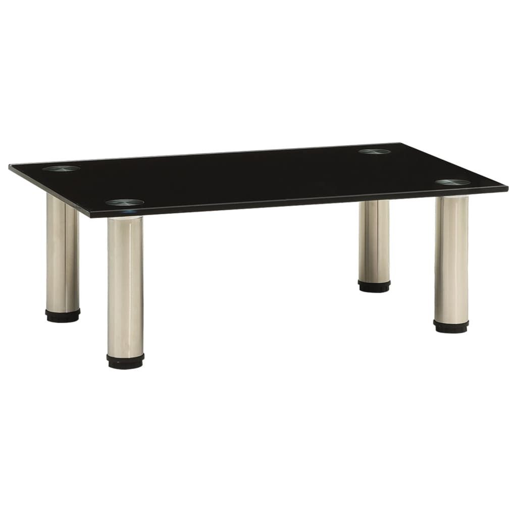 furnicato TV-Board Moderner TV-Tisch aus Hartglas und Edelstahl 40 x 35 x 17 cm Schwarz (1 St)