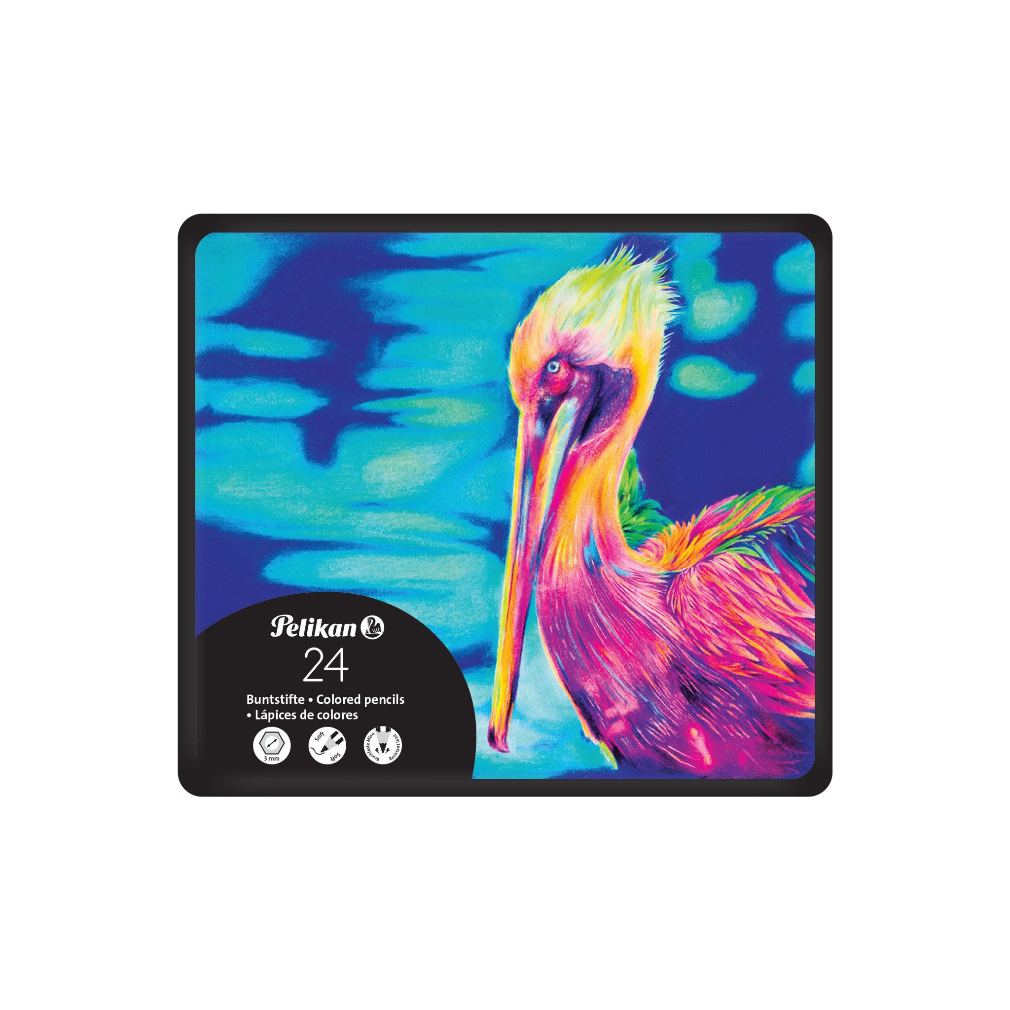 Pelikan Buntstift Premium Buntstifte, (24-tlg), Sechseckige Карандаши im Metall-Etui in 24 oder 48 Цвета(ов)