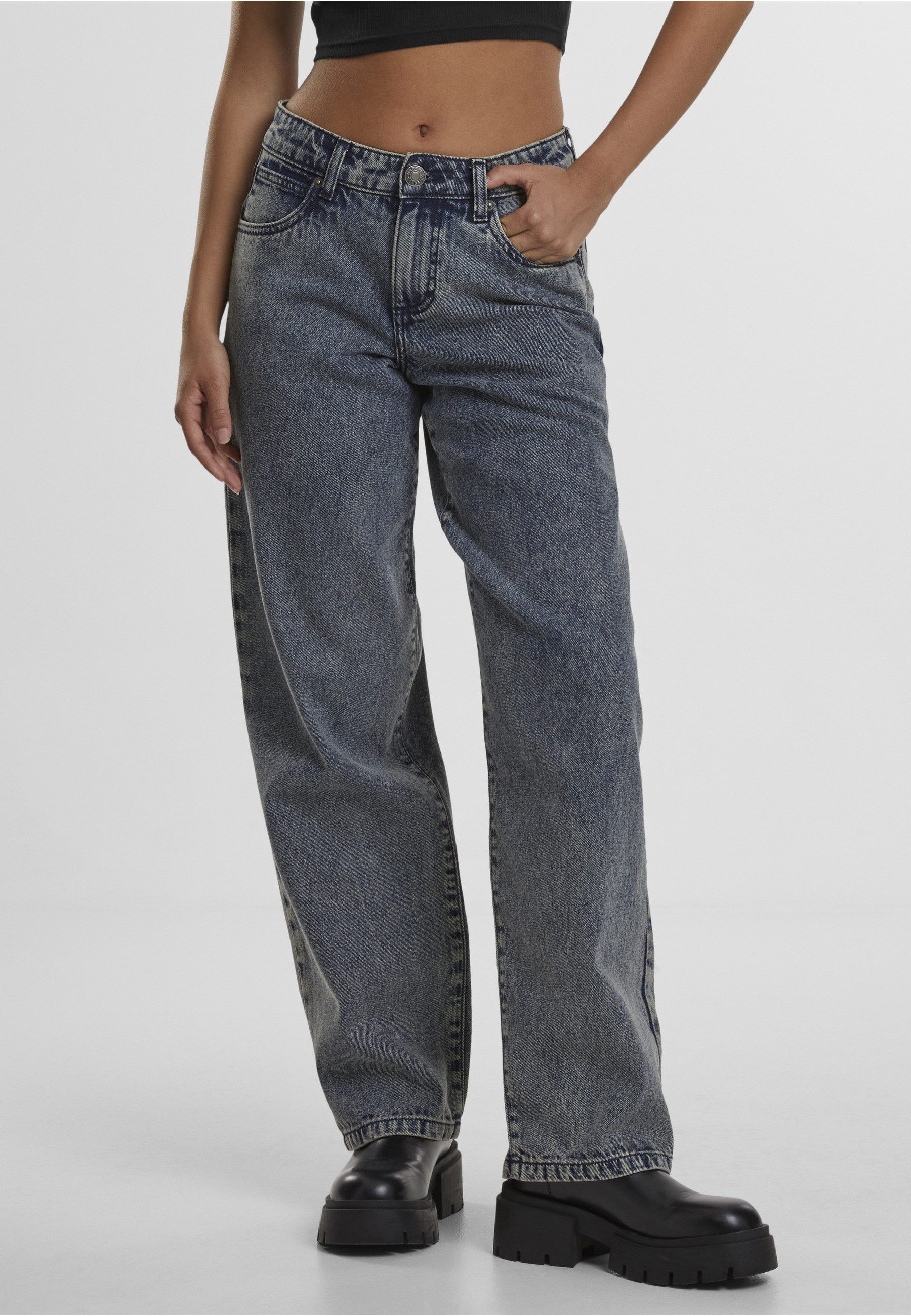 URBAN CLASSICS Bequeme Jeans Urban Classics Ladies Mid Waist 90´s Jeans