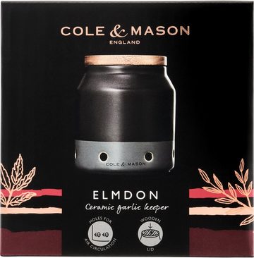 Cole & Mason Aufbewahrungssystem Elmdon, Keramik, (1-tlg), stylische Keramikaufbewahrung, Deckel aus Akazienholz