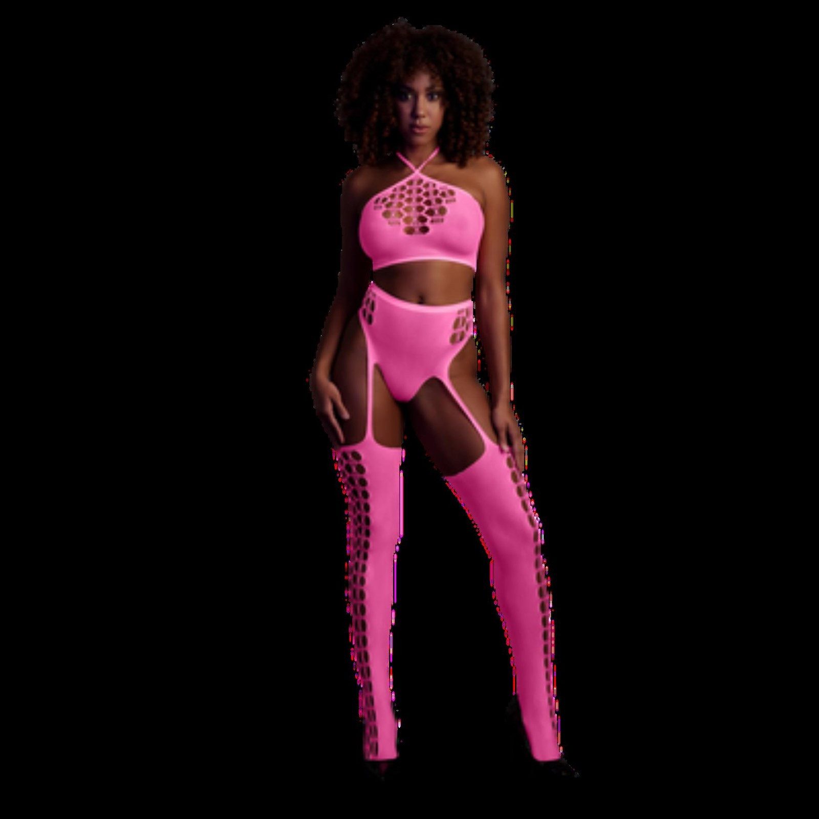 Ouch! Strumpfhose Ouch! by Shots - Two Piece with Crop Top and Stock