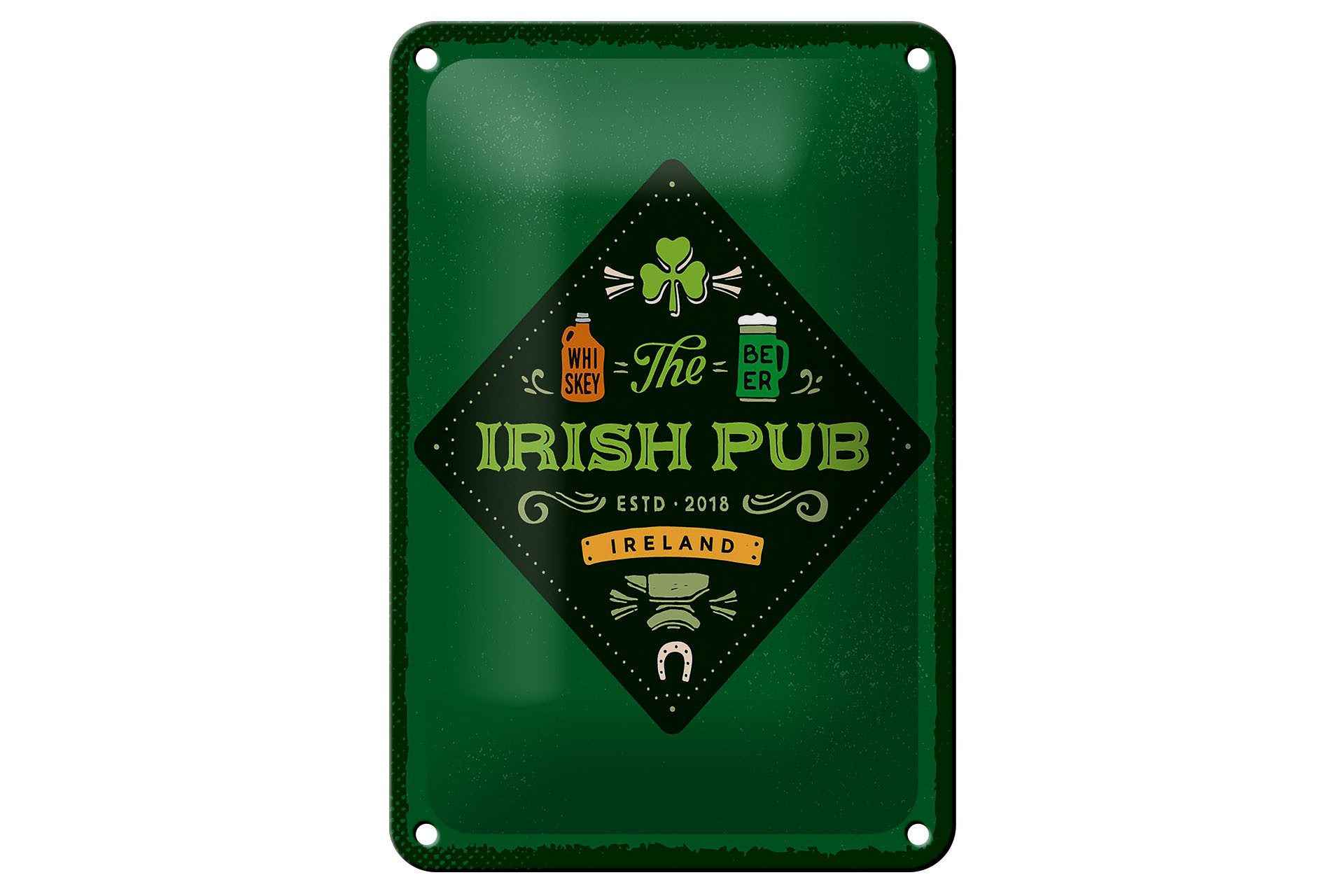 Metallschild Spruch Ireland Irish Pub Whiskey Beer 12x18cm Schild
