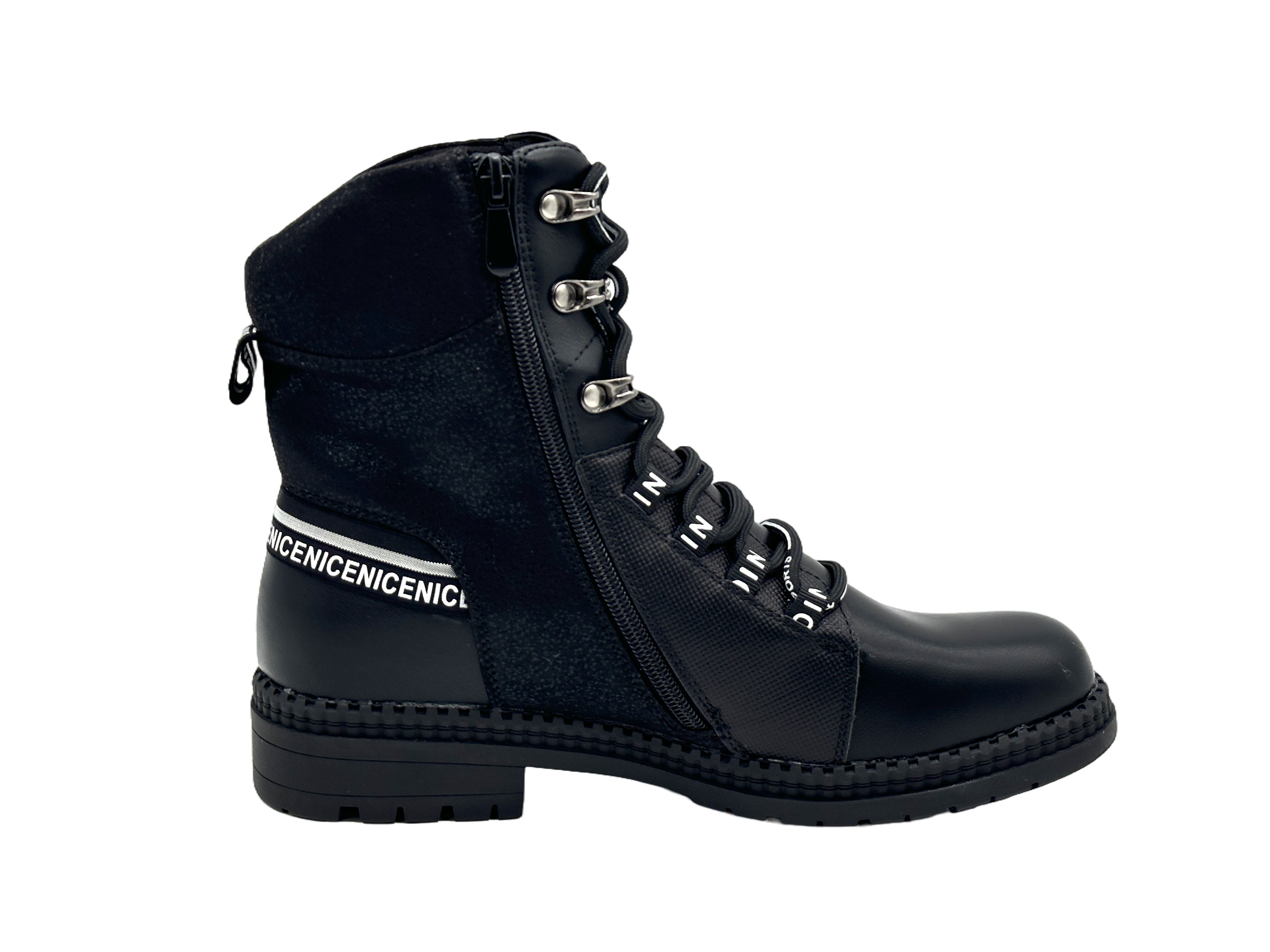 Nowaland Damen Stiefeletten mit Kunstfellfutter Winterstiefelette Warm gefütterte Stiefeletten mit Reißverschluss