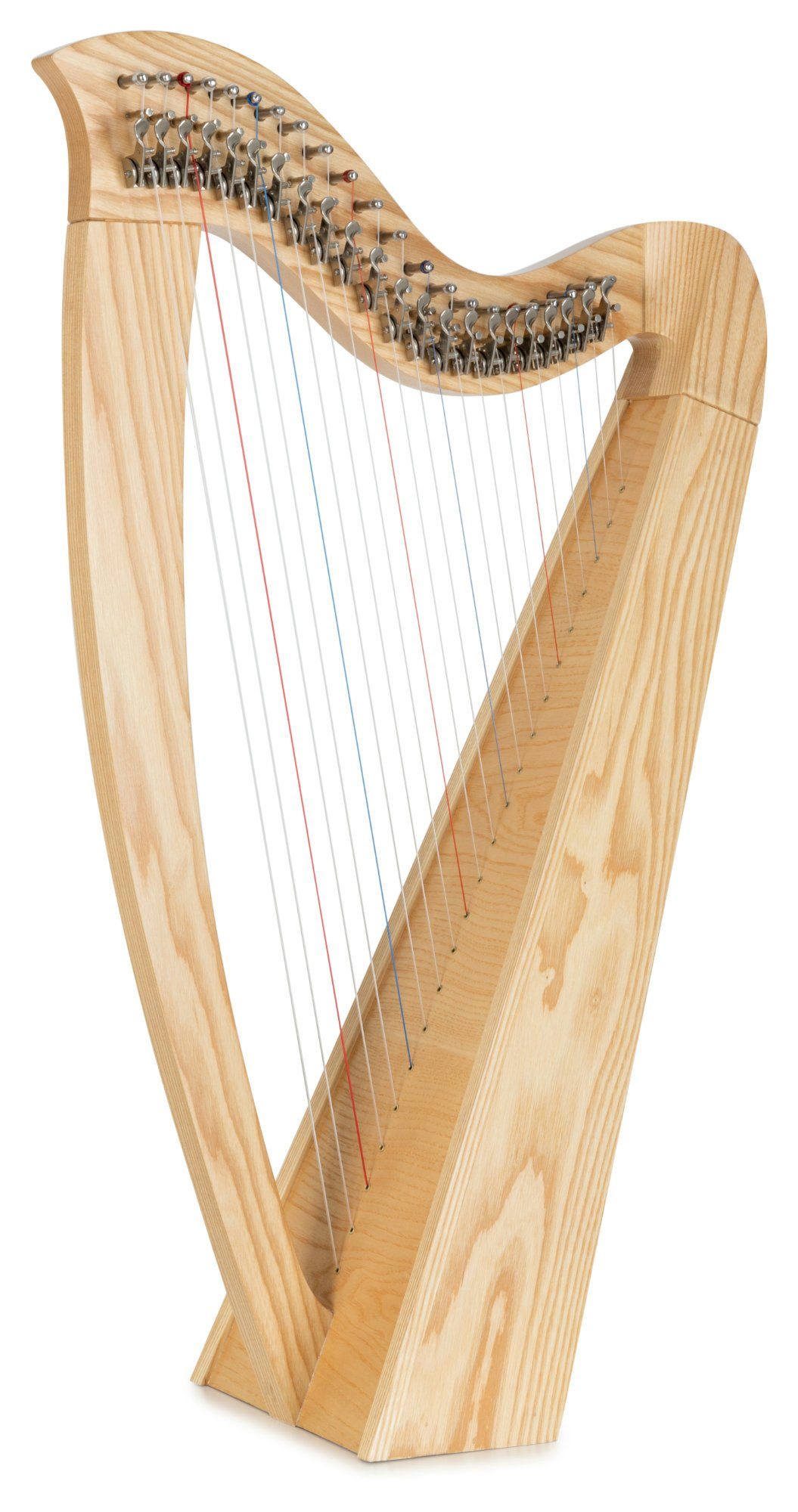 Classic Cantabile Konzertgitarre Keltische Harfe 22 Saiten, Inkl. Tasche und 2 Stimmschlüssel, Celtic Harp aus Eschenholz - Es-Dur gestimmt - Mit Halbtonmechanik