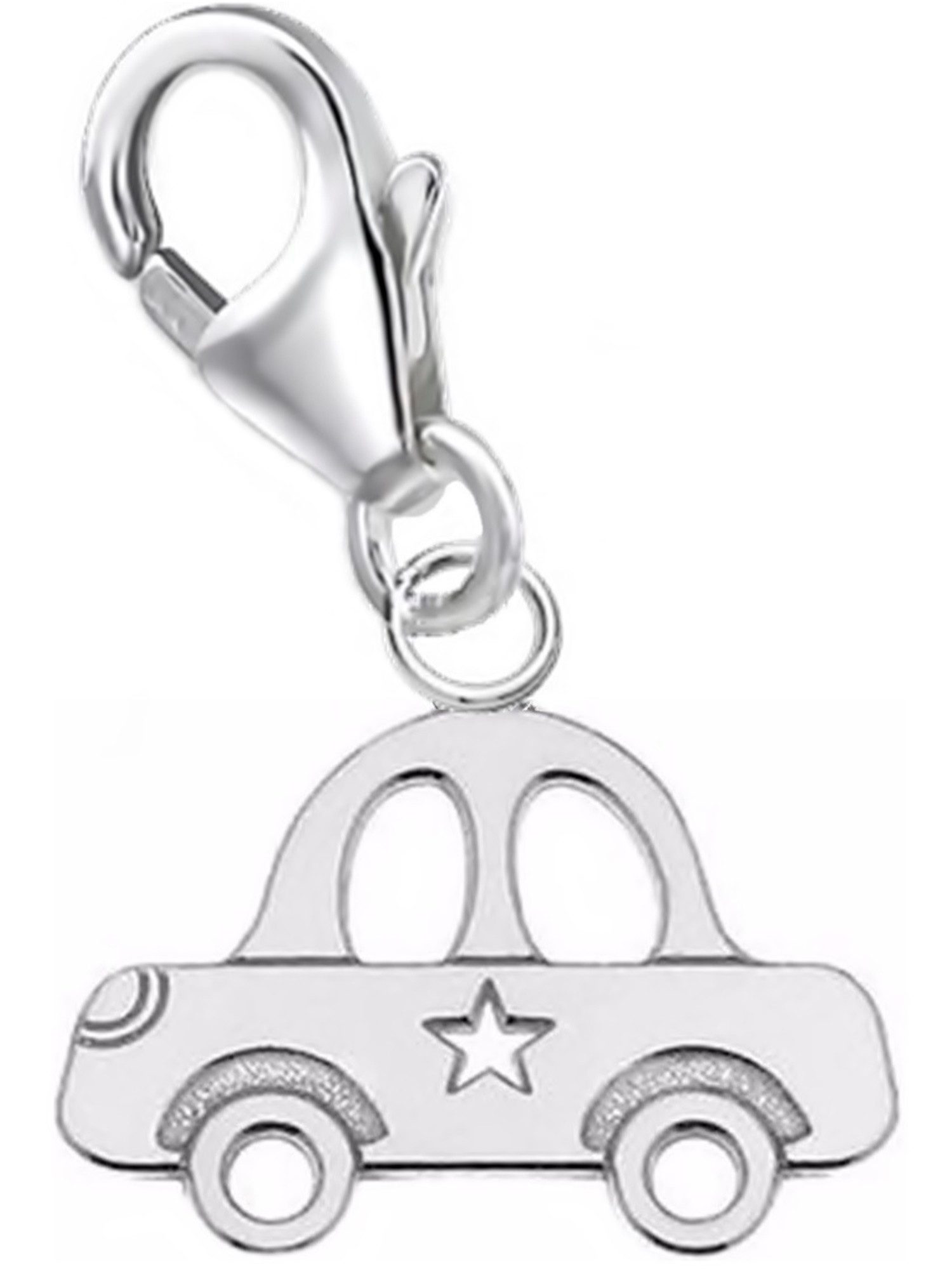 Goldene Hufeisen Charm-Einhänger mini Auto Karabiner Charm Anhänger für Bettelarmband 925 Silber (inkl. Etui), für Gliederarmband oder Halskette
