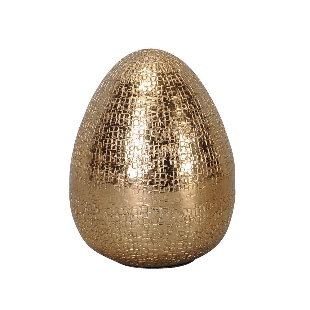 Posiwio Osterei 4tlg. Dekoei GOLDEN gold aus Aluminium H9,5cm Metallei stehende Ostere