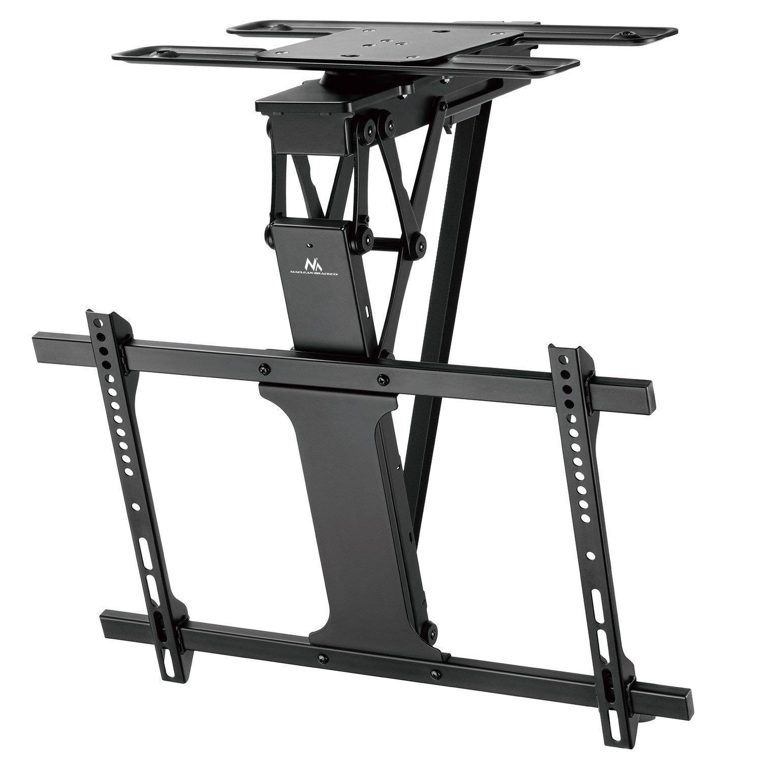 Maclean TV-Deckenhalterung MC-490 elektrische TV-Deckenhalterung 32–75 Zoll bis 35 kg, (bis 75 Zoll, motorisierte Deckenhalterung mit Fernbedienung & Tuya App)
