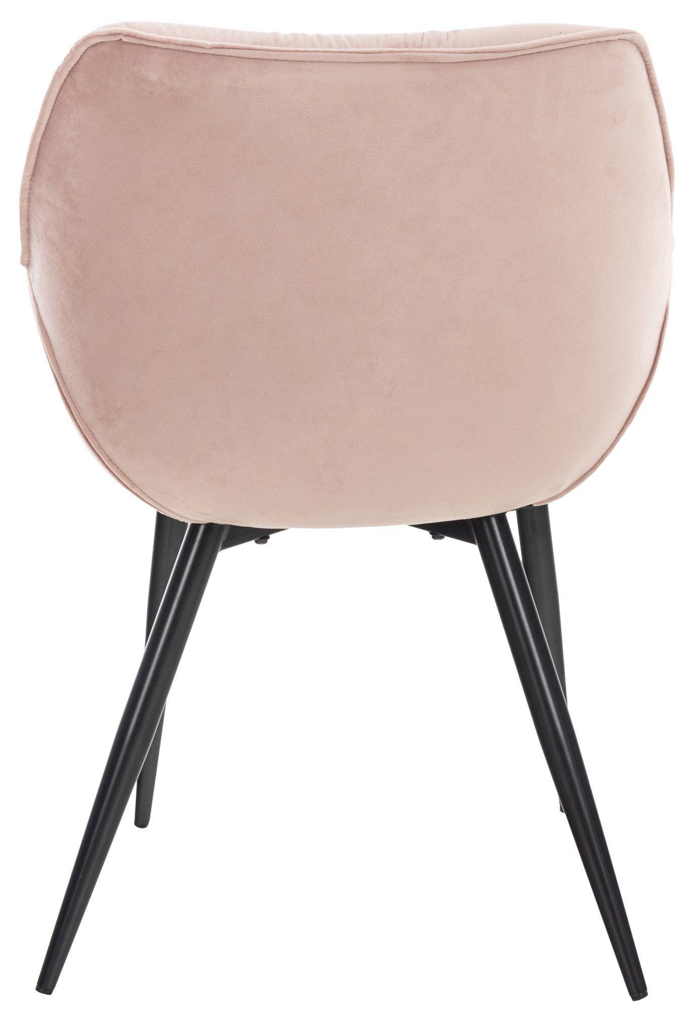 4-Fuß-Stuhl, Samt, CLP Tanna Armlehnen, Esszimmerstuhl Metallgestell pink