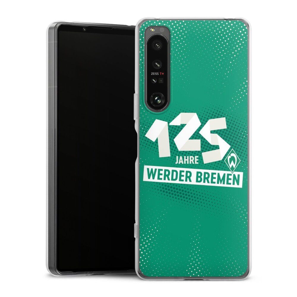 DeinDesign Handyhülle 125 Jahre Werder Bremen Offizielles Lizenzprodukt, Sony Xperia 1 IV Silikon Hülle Bumper Case Handy Schutzhülle