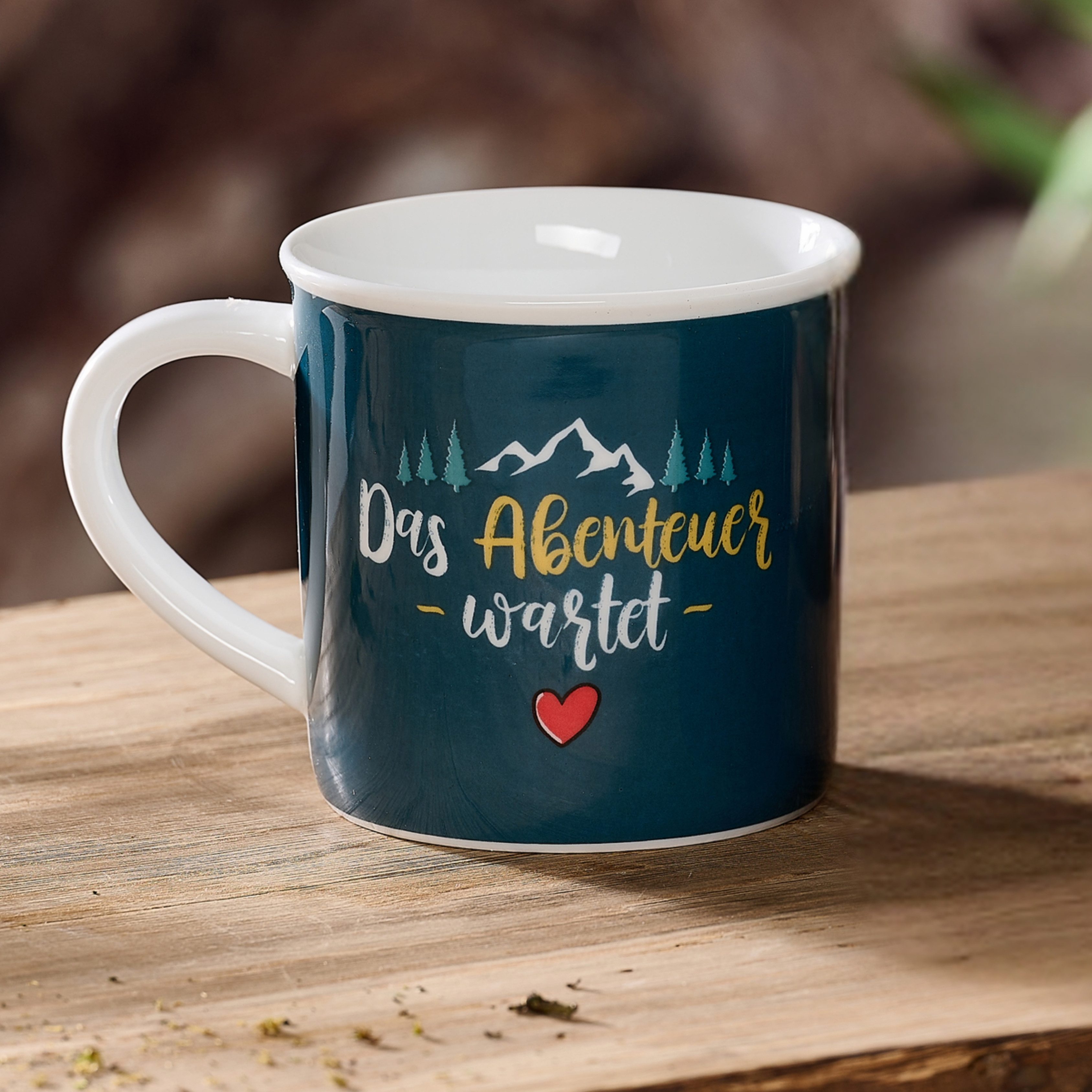 Ritzenhoff & Breker Becher Camping, 1-tlg., Porzellan, "Das Abenteuer wartet" - in Geschenkbanderole