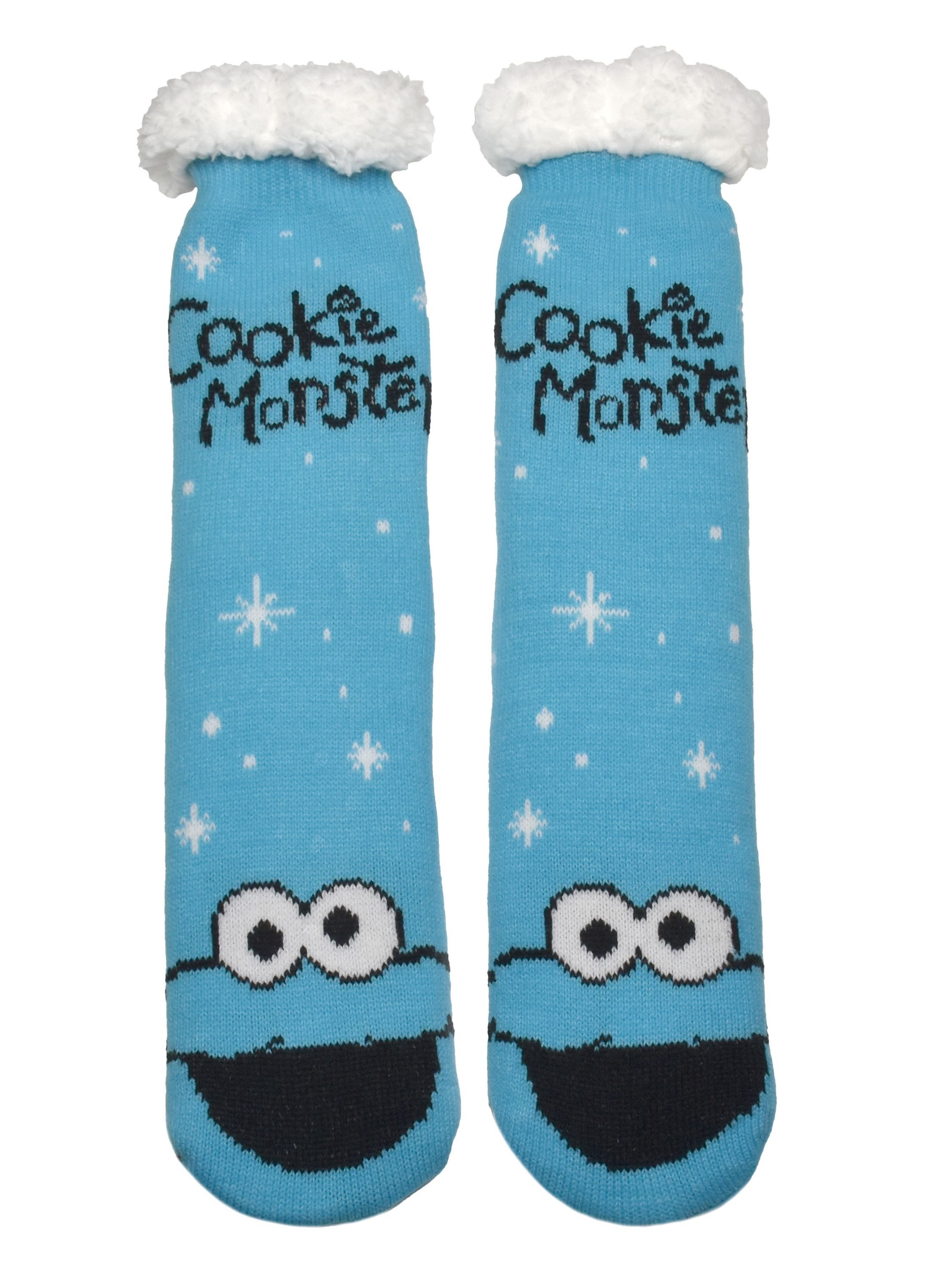 United Labels® Socken Sesamstraße Krümelmonster Hüttensocken Haussocken Kuschelsocken