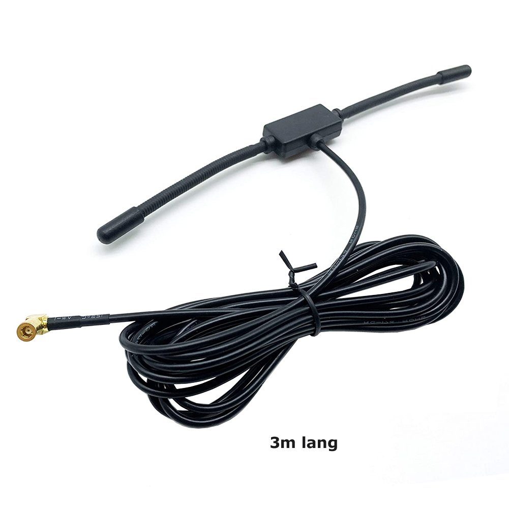 Bolwins Q62 DAB+ Scheiben Antenne SMB Adapter DAB Auto Radio Antenne Patch 3m Innenantenne (DAB+ Empfang, für Fahrzeug, Verstärkung: 4 dB), Selbstklebend, Elekt – Bild 3 von 5
