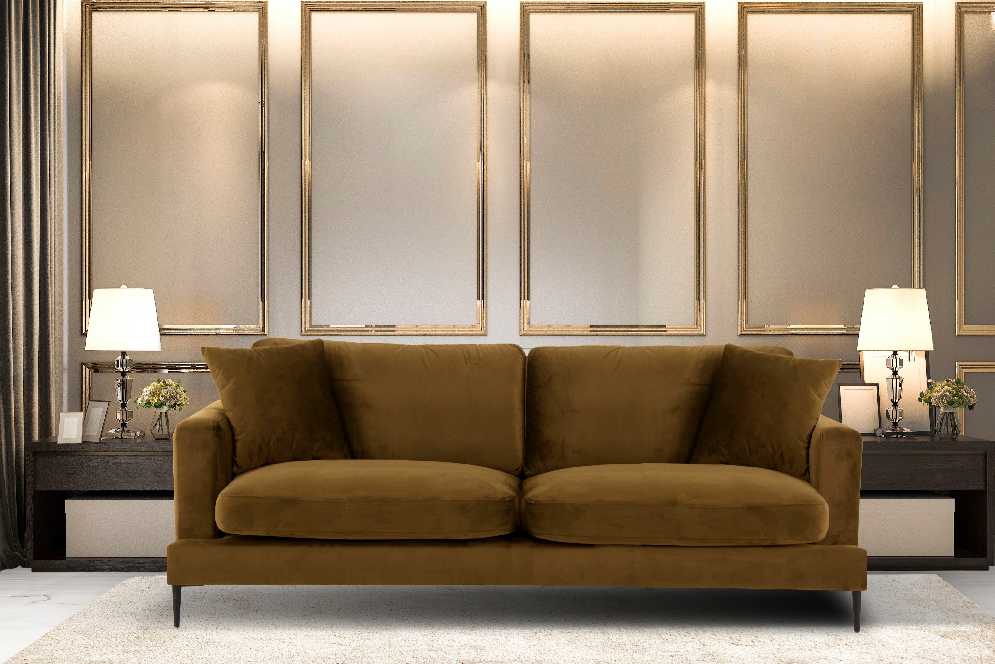 Leonique 3-Sitzer "Cozy elegantes Designsofa, Maße B/T/H: 211/97/80 cm" mit günstig online kaufen