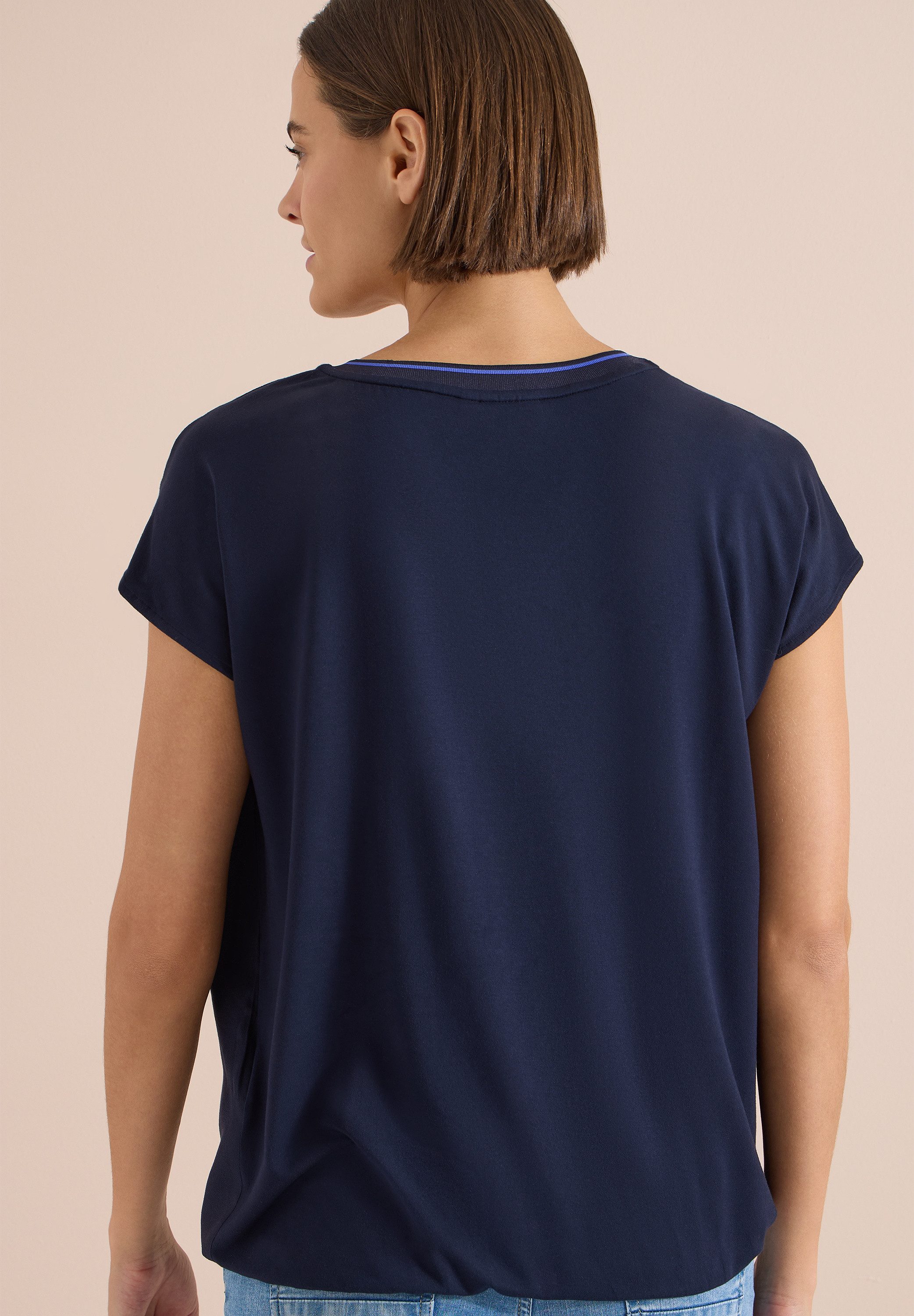 CECIL Kurzarmbluse Kurzarm Sommernshirt mit Strukturmix