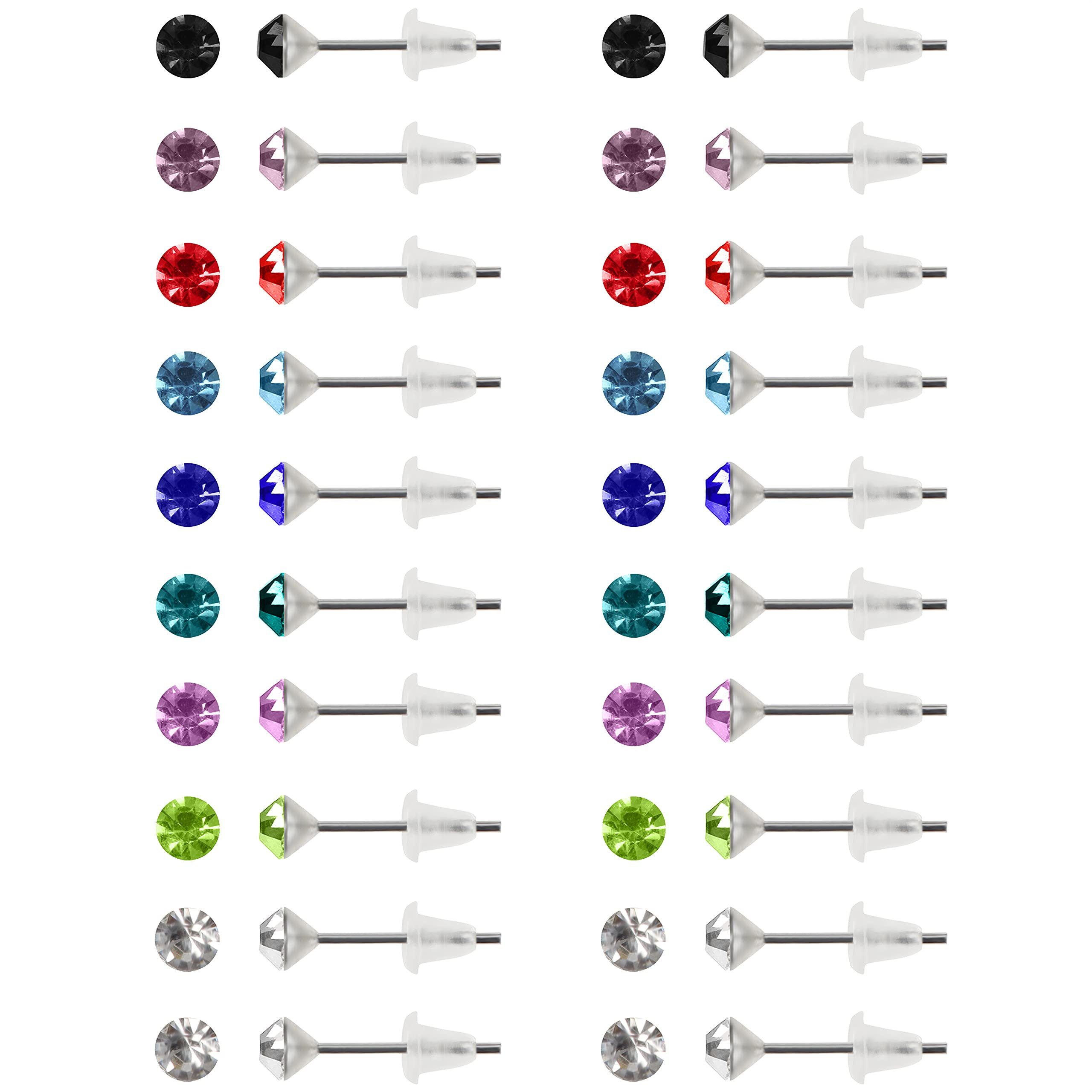 Kurtzy Ремесленные бусы 20 Paare Damen Ohrstecker Set - Edelstahl, (1-tlg)