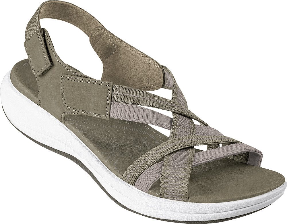 Clarks Sandale mit verstellbarem Klettverschluss und elastischen Riemchen
