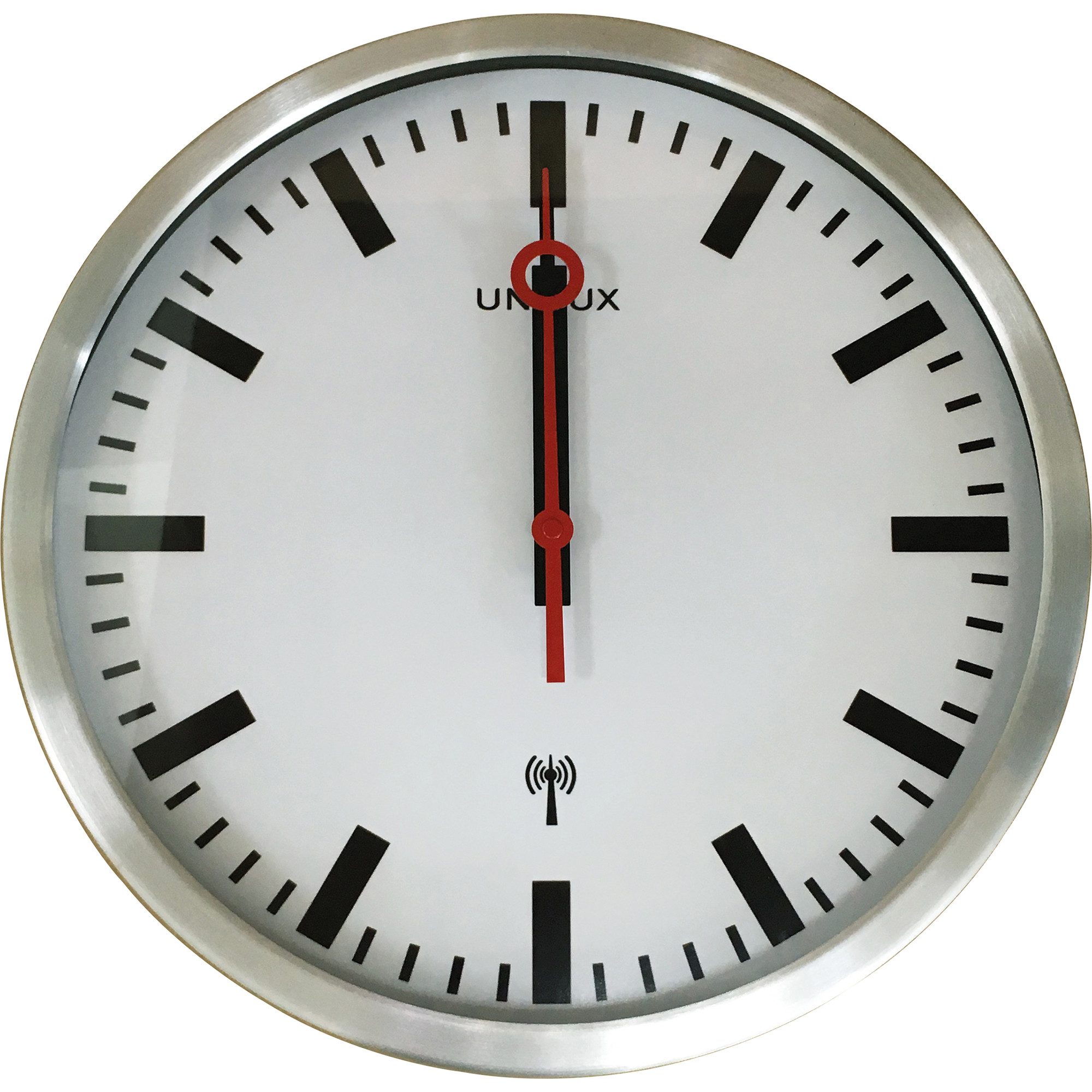 Uhr Wanduhr STATION 400124567 Funk metallgrau