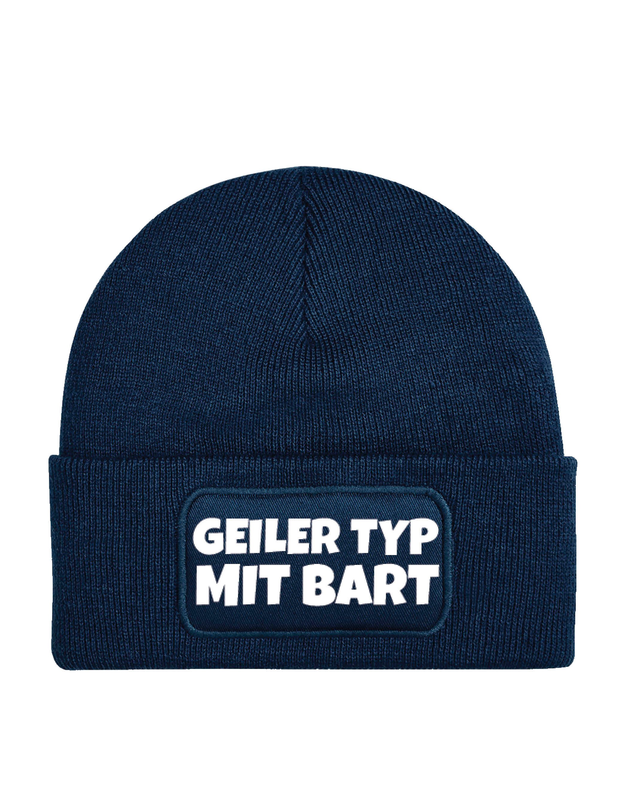 Beanie Herren & Damen unisex Mütze Beanie Geiler Typ Mit Bart Print Statement