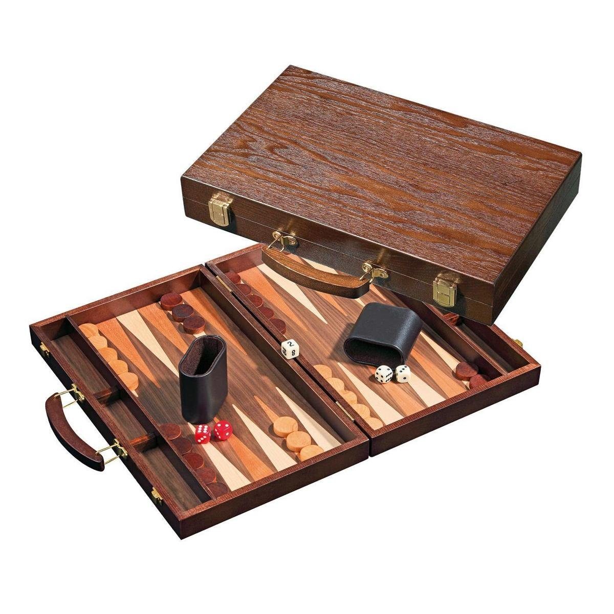 Philos Spiel, Familienspiel Backgammon Syros, medium, Brettspiel aus Holz, 1-2...