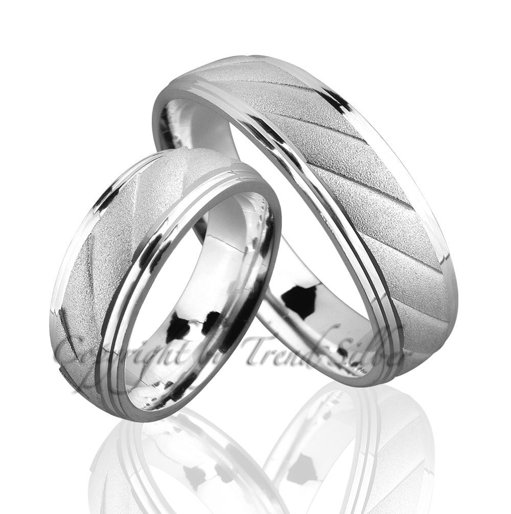 Trauringe123 Trauring Hochzeitsringe Verlobungsringe ohne Stein, 925er Silber aus Partnerringe Trauringe Eheringe J92