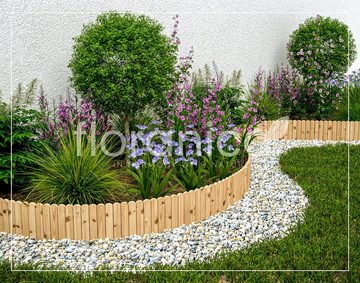 Floranica Beetbegrenzung, Rollborder Gartenzaun 103 x 10cm Unbehandelt Rasenkante Mini Zaun