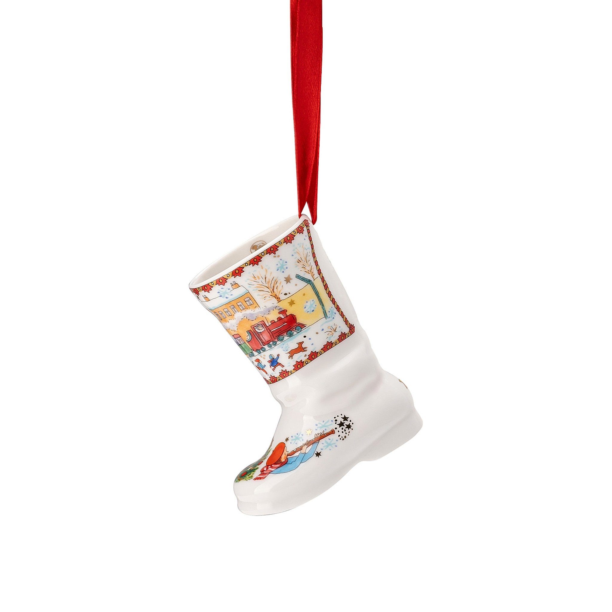 - (Originalverpackung) Christbaumschmuck Porzellanstiefel (1-tlg), Stück - Hutschenreuther Weihnachtsstiefel in 2023 Sammelobjekt 2023 OVP OVP 1 mit