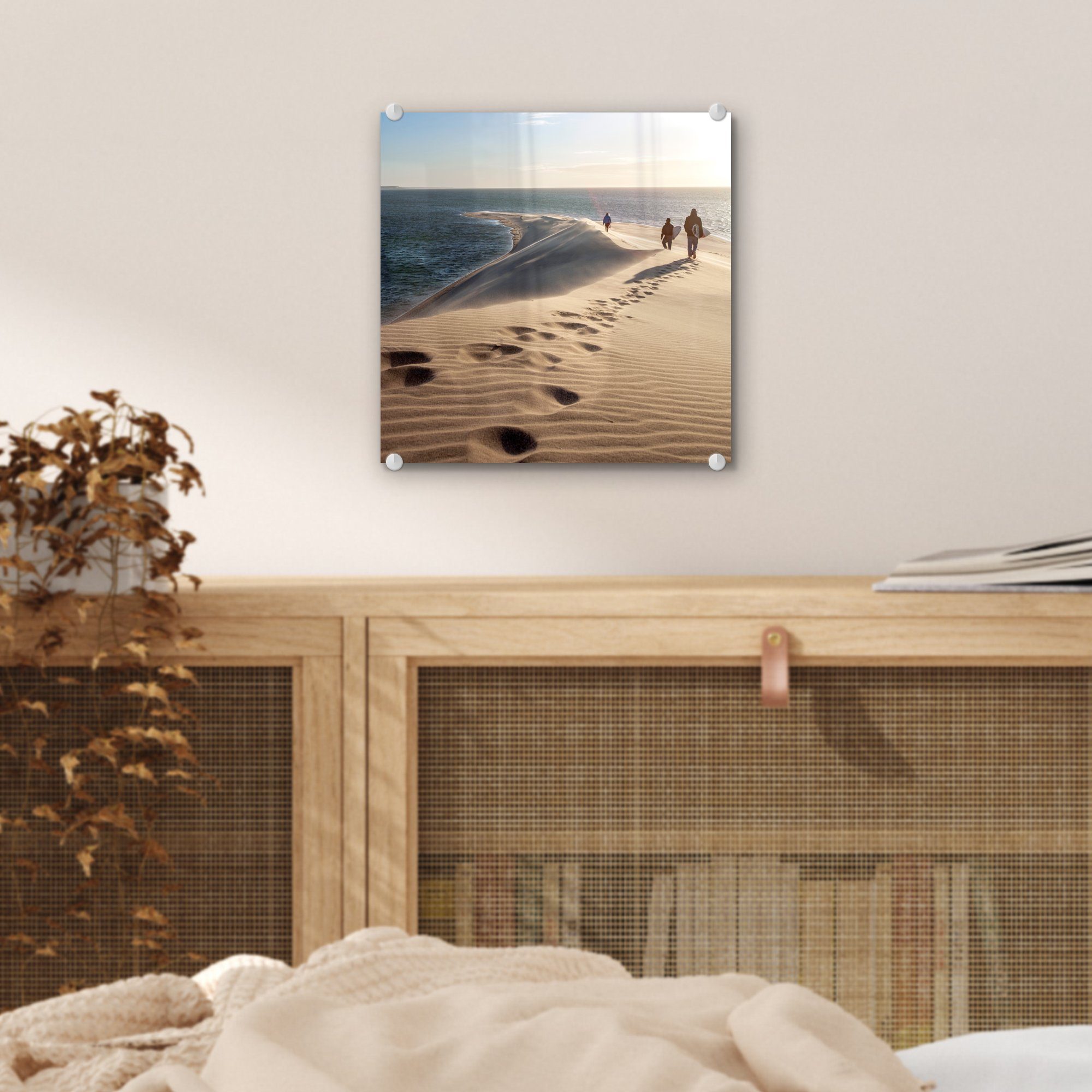 Wanddekoration MuchoWow auf Acrylglasbild (1 - Foto St), auf Glas Wandbild Sanddünen - Glasbilder Bilder - Meer, am Glas