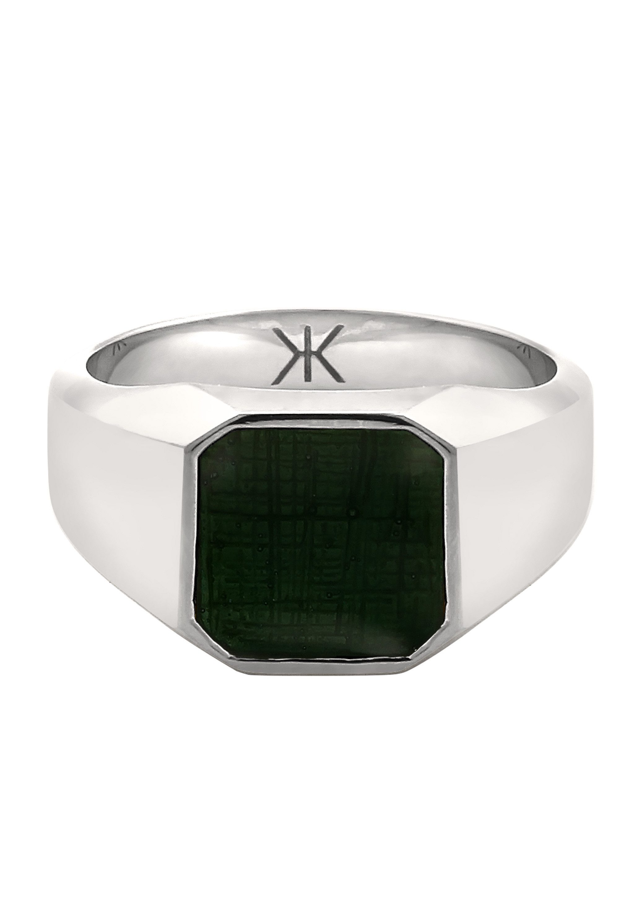 Kuzzoi Siegelring Siegelring Emaille Grün Basic 925 Silber