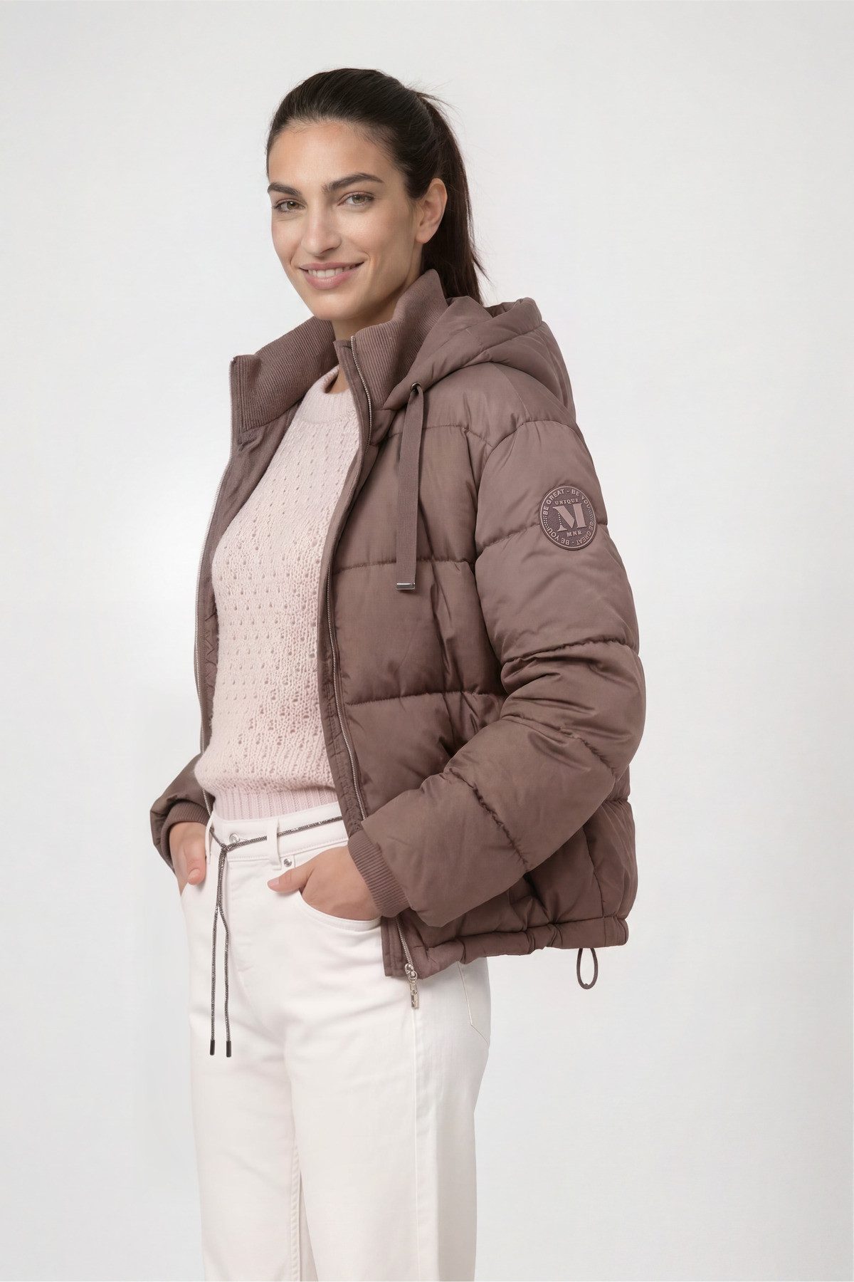 Monari Steppjacke Jacke Stepp Regular fit mit Stehkragen und Kapuze