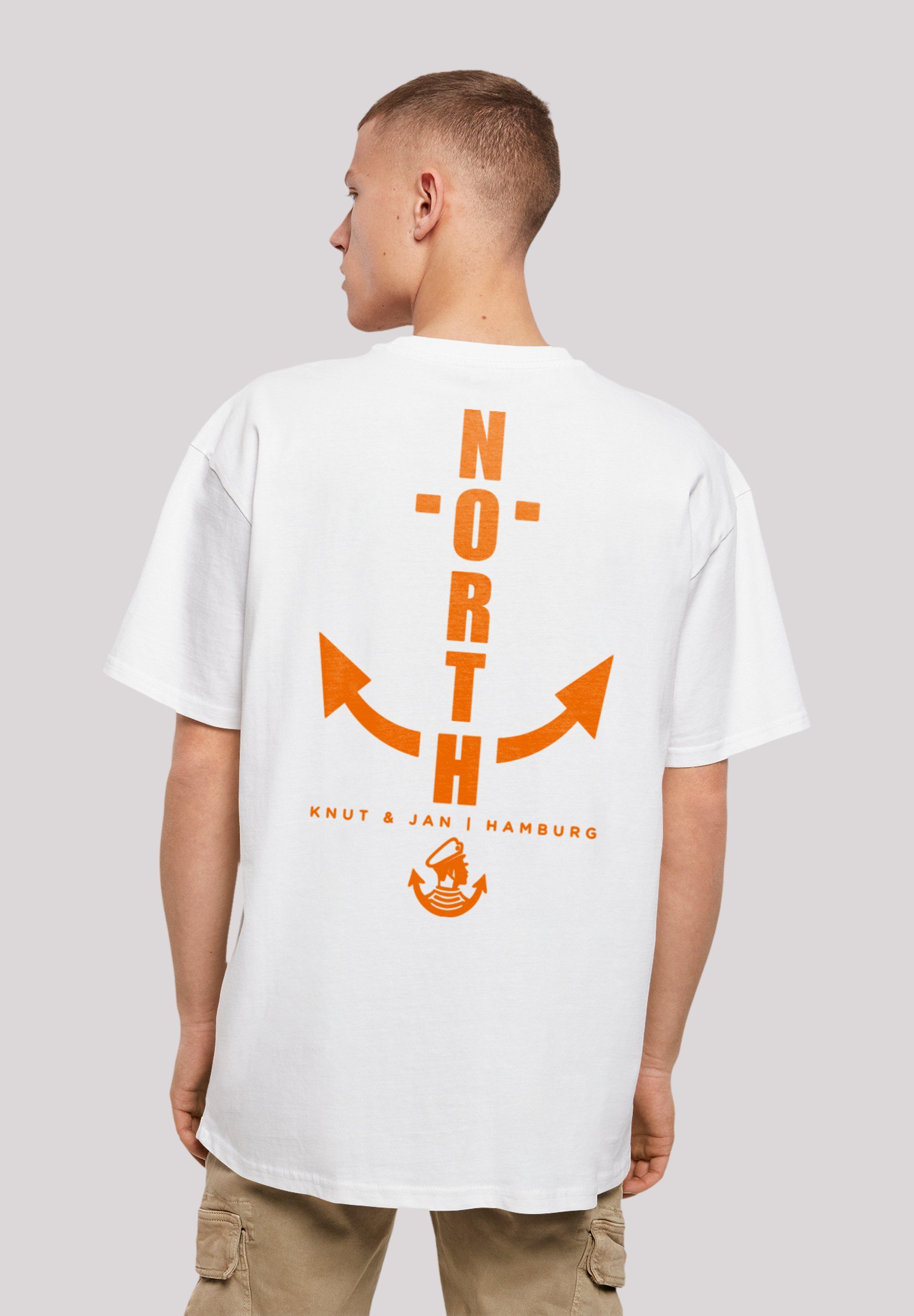 North & Jan Print T-Shirt F4NT4STIC Knut weiß Hamburg Anker