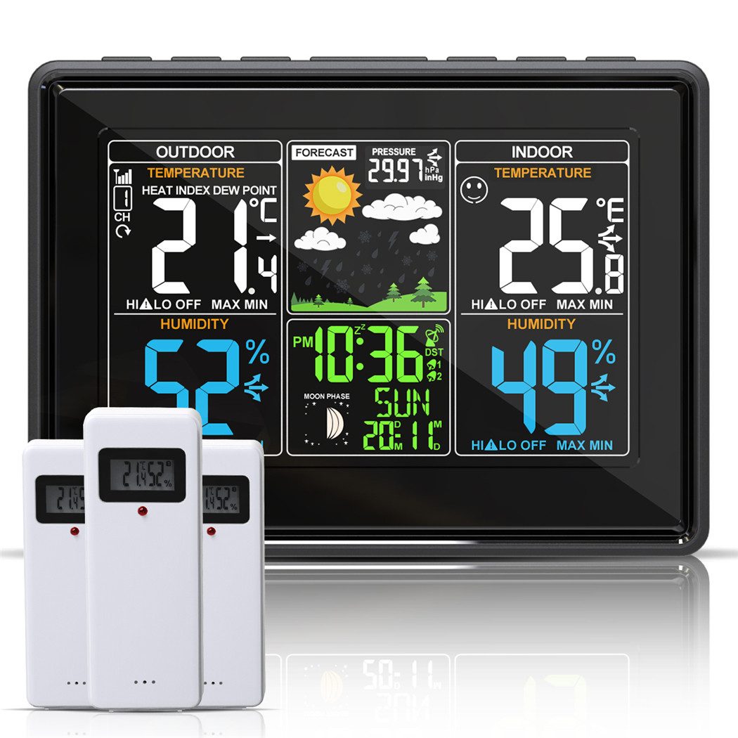 Wetterstation Wetteruhr Thermometer Raumthermometer Temperaturanzeige