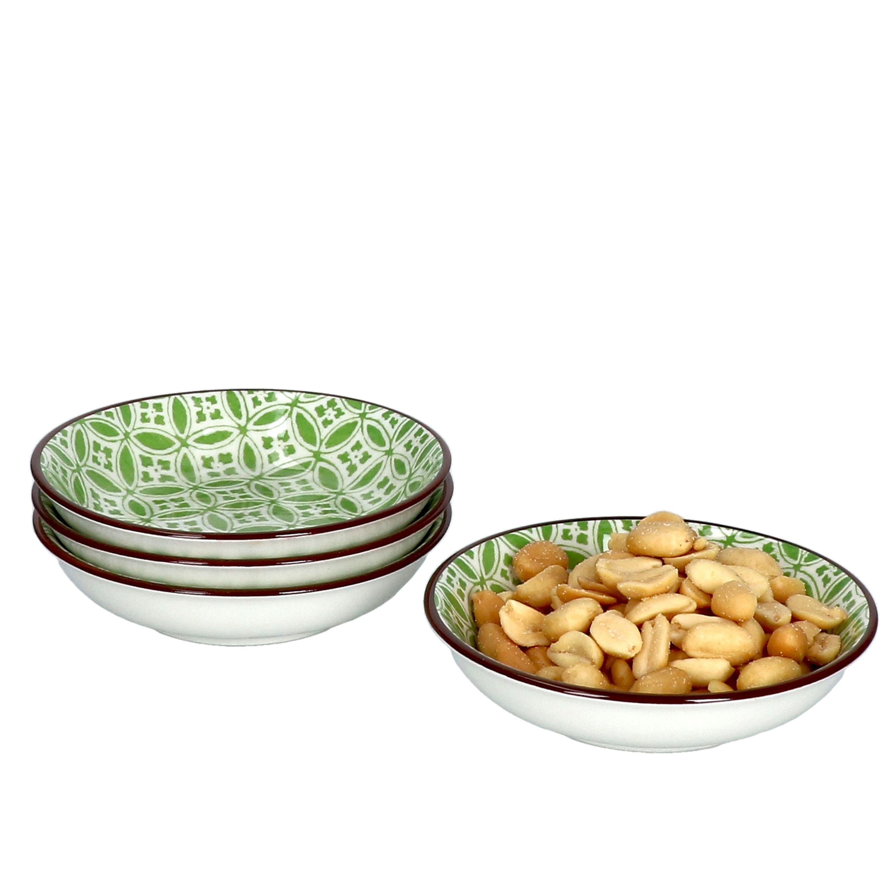Ritzenhoff & Breker Servierschale 4er Set Schale flach 9,5cm Lime Sao - Ritzenhoff 744910, Porzellan