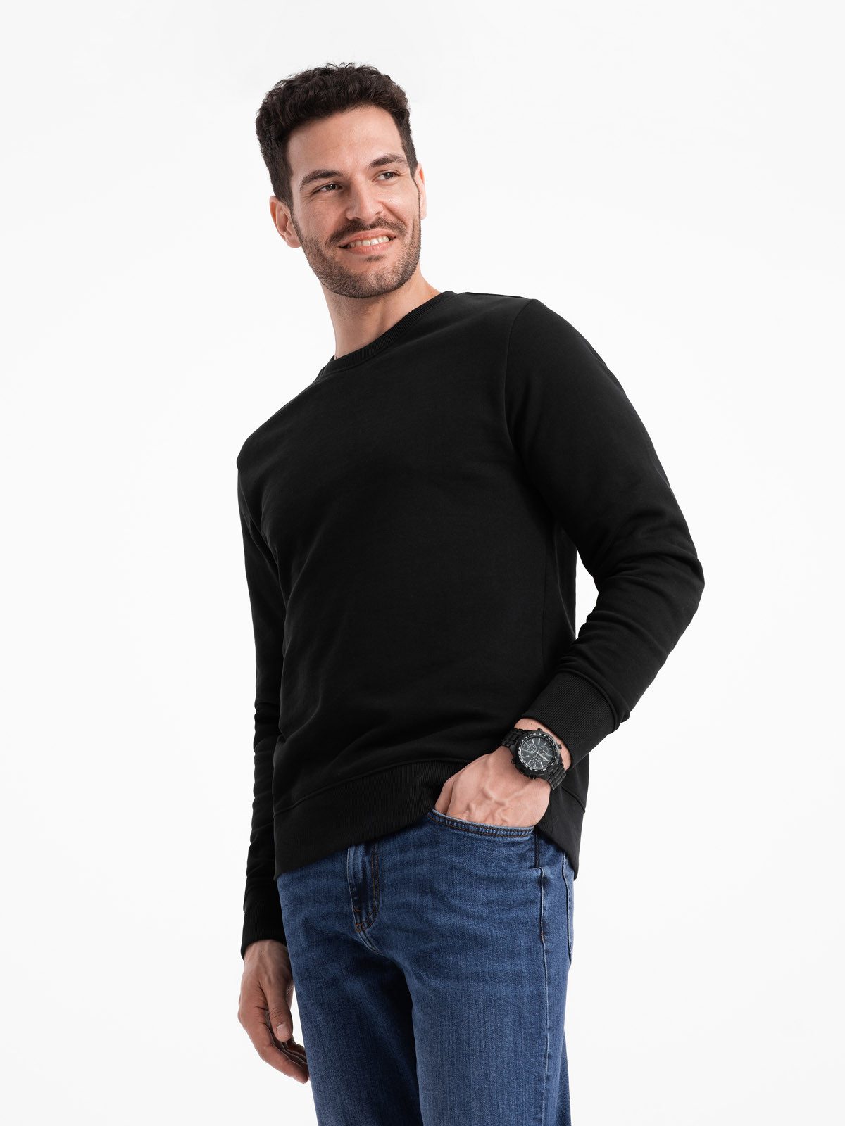 OMBRE Sweatshirt Herren BasicSweatshirt mit Rundhalsausschnitt